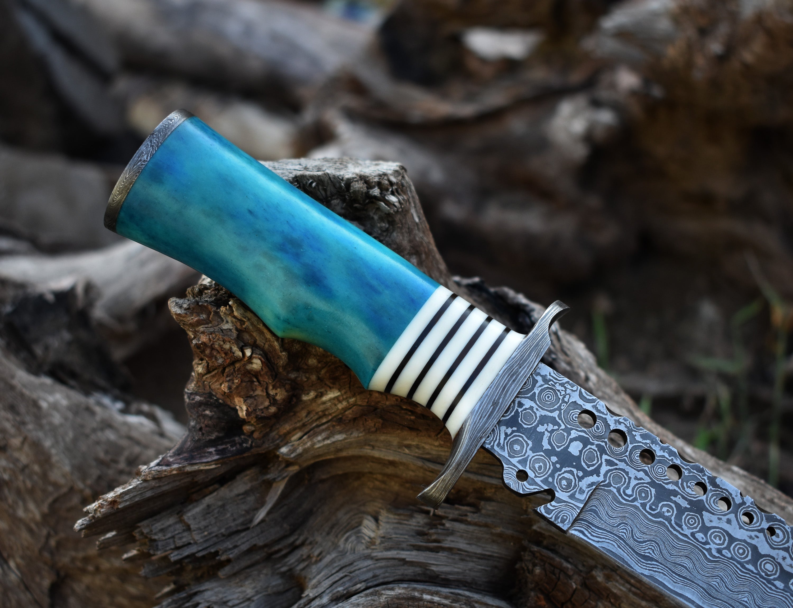 14" Rambo Color Bone Handle Hunting Bowie knife With Brass Guard & Pommel