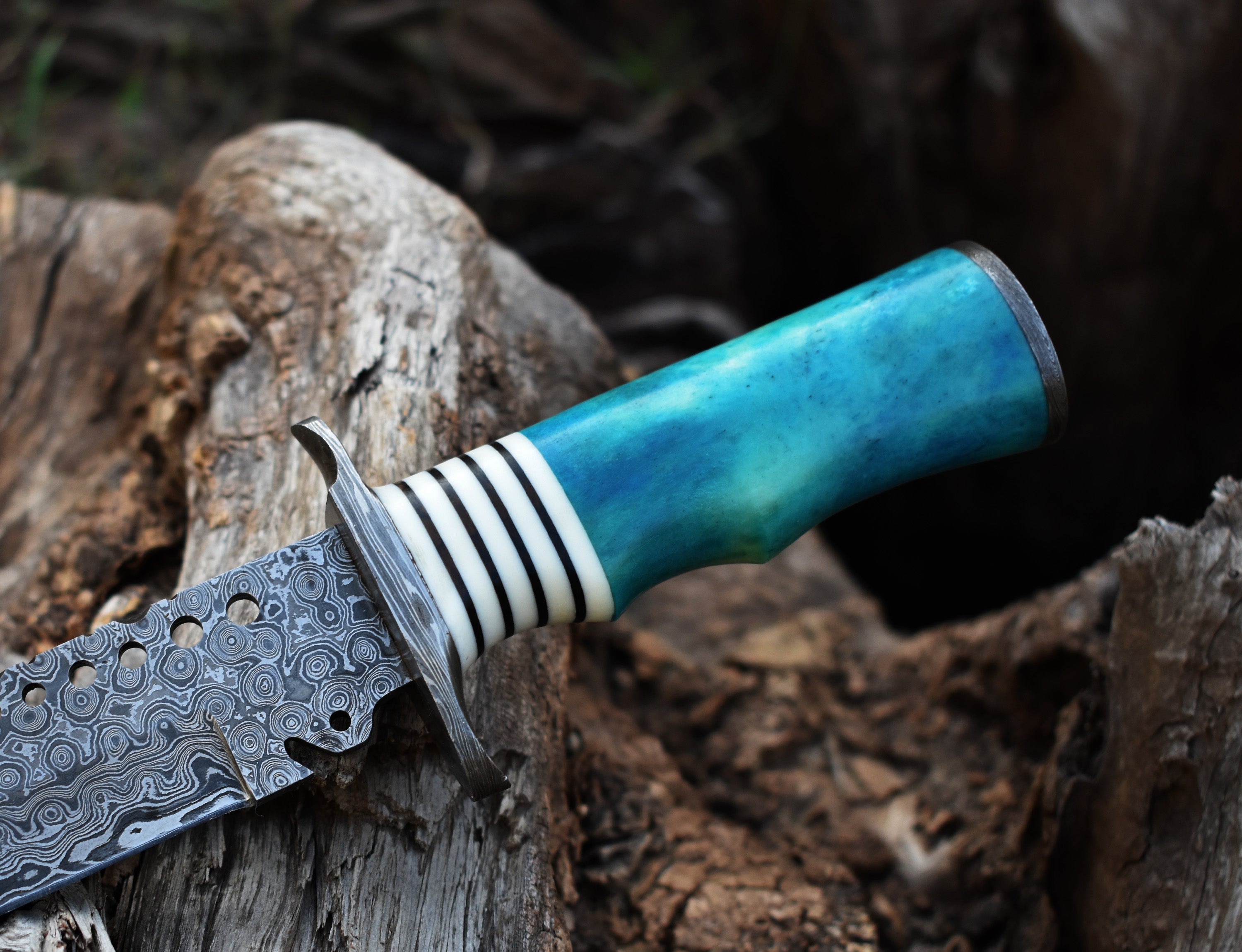 14" Rambo Color Bone Handle Hunting Bowie knife With Brass Guard & Pommel