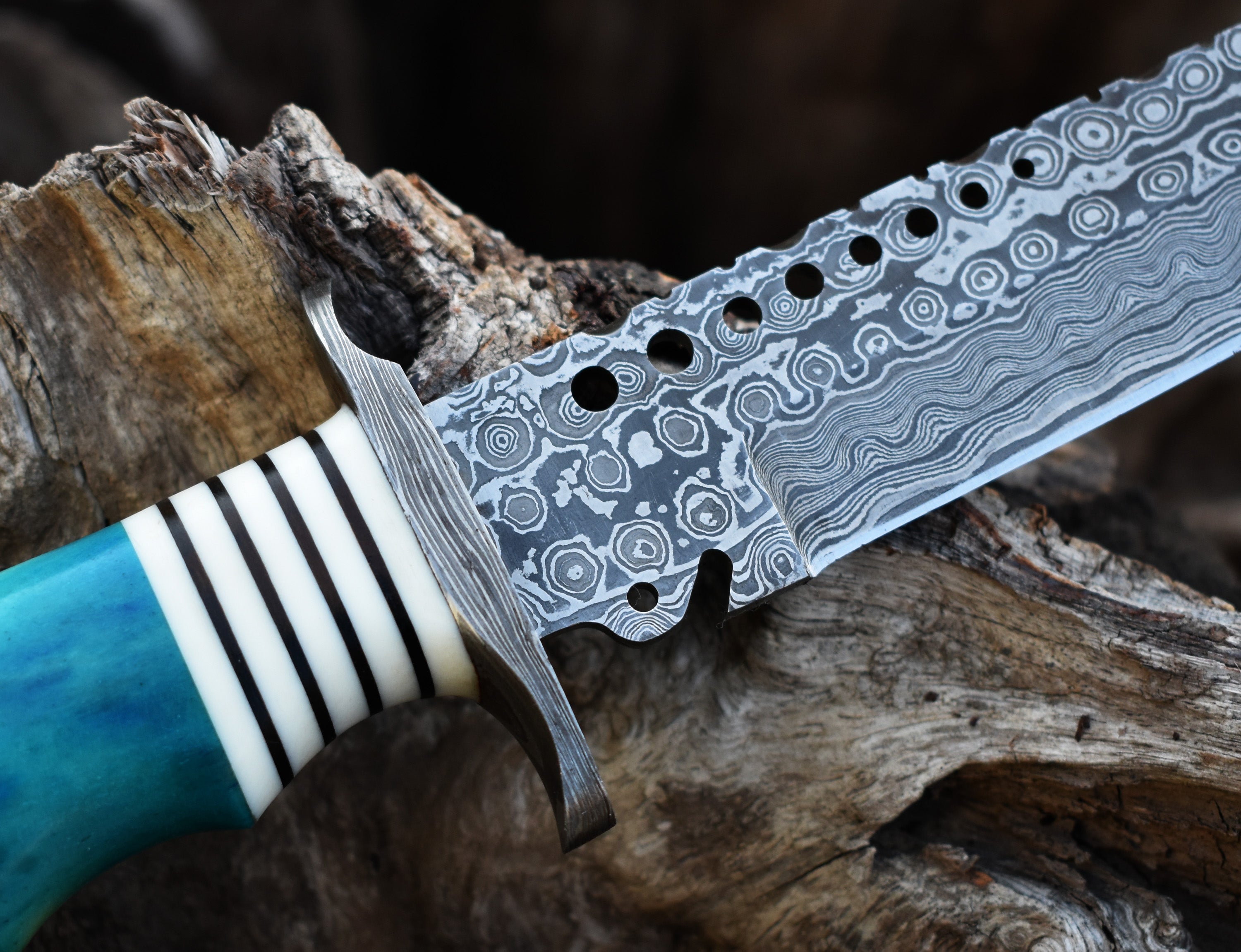 14" Rambo Color Bone Handle Hunting Bowie knife With Brass Guard & Pommel