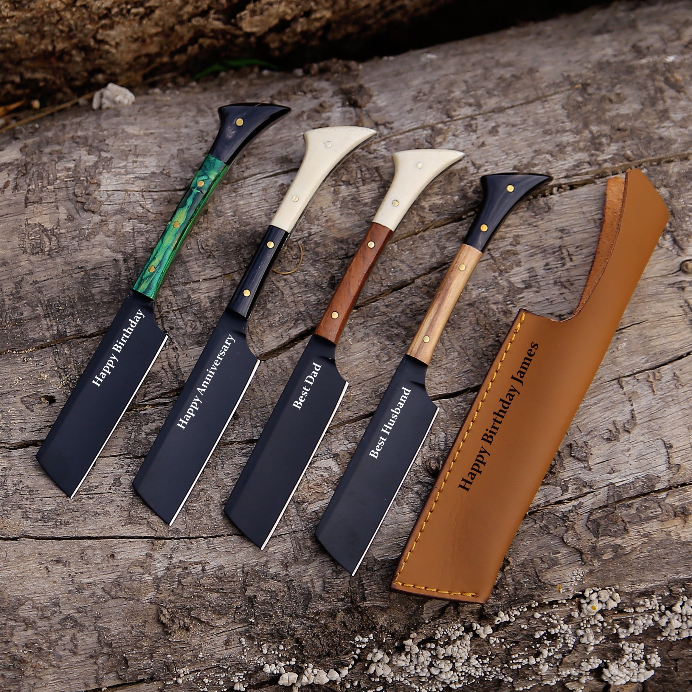 Premium Straight Razor for Men – Classic Barber-Style Shave Ready Personalized Black Coated Razor with Leather Pouch.