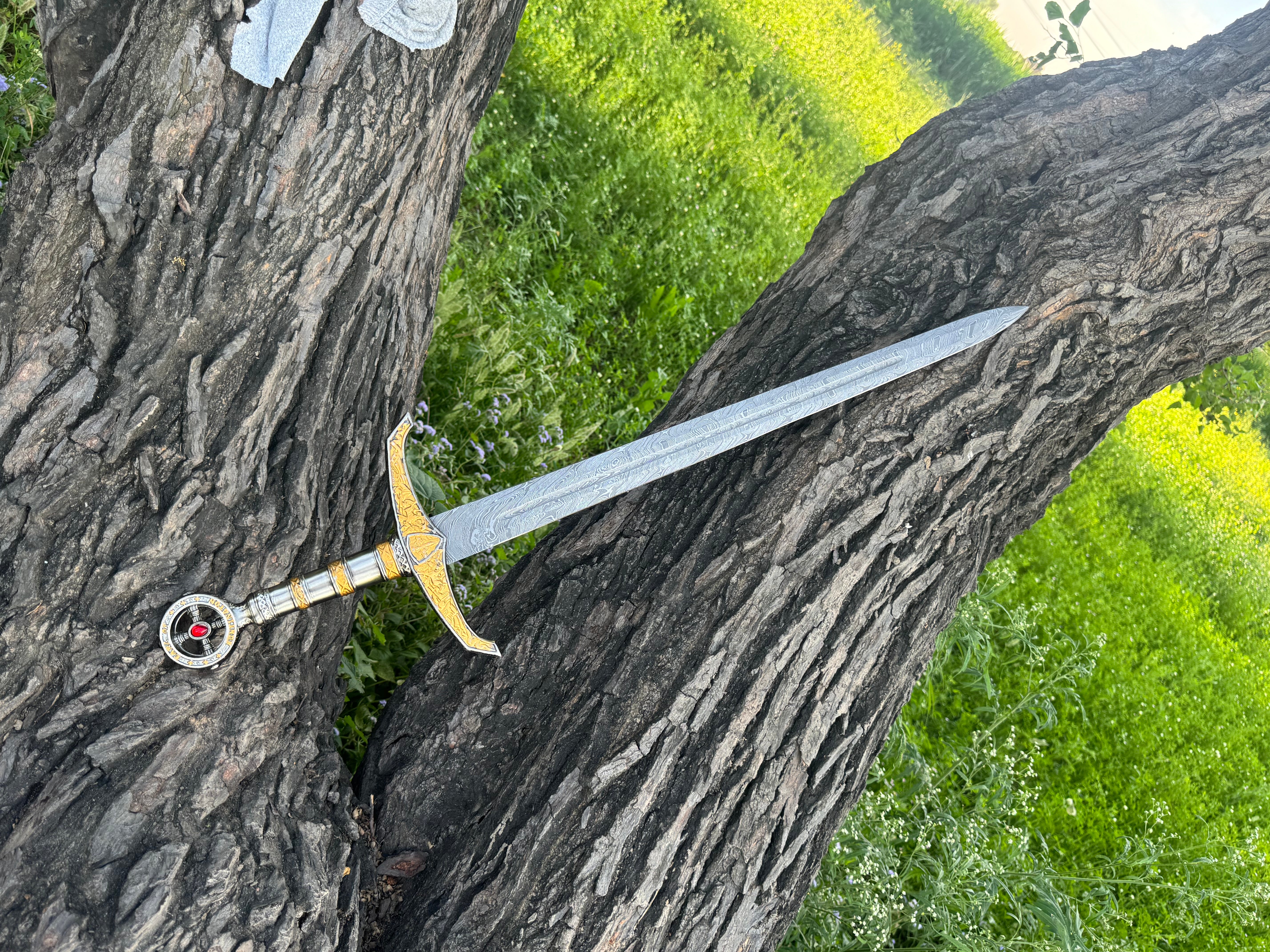 Sliverthorn Knight Sword Fantasy Sword with Engraved Blade, Medieval Decorative Sword for Display House warming gift
