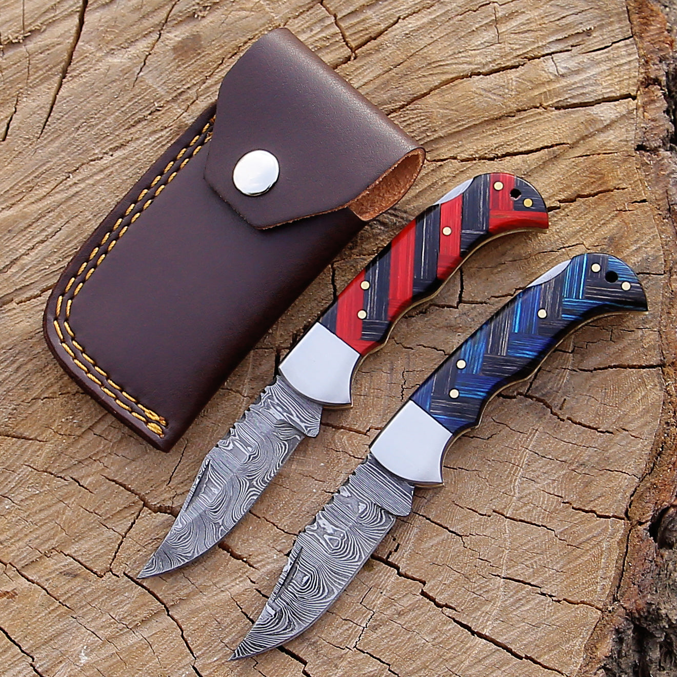 Artisan Damascus Steel Folding Knife – Compact, Durable & Stylish EDC Damascus Knife – Hand-Forged Steel with Ergonomic Handle