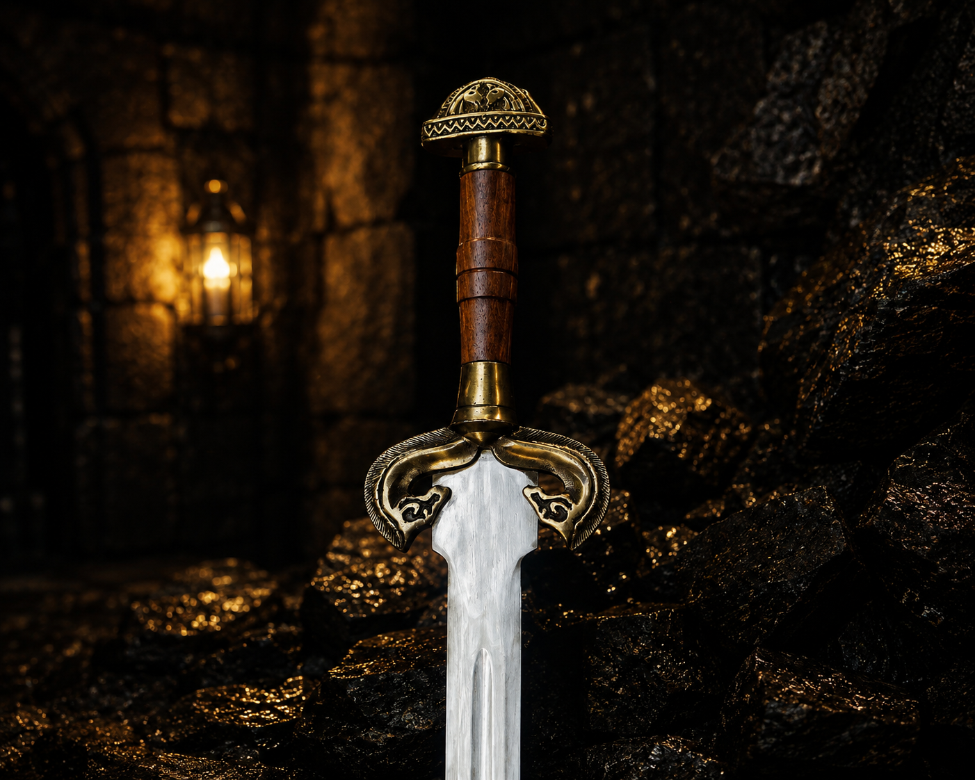 Handmade Stainless Steel Spatha Sword Fantasy Sword with Wooden Handle, Medieval Decorative Sword for Display House warming gift Halloween gift