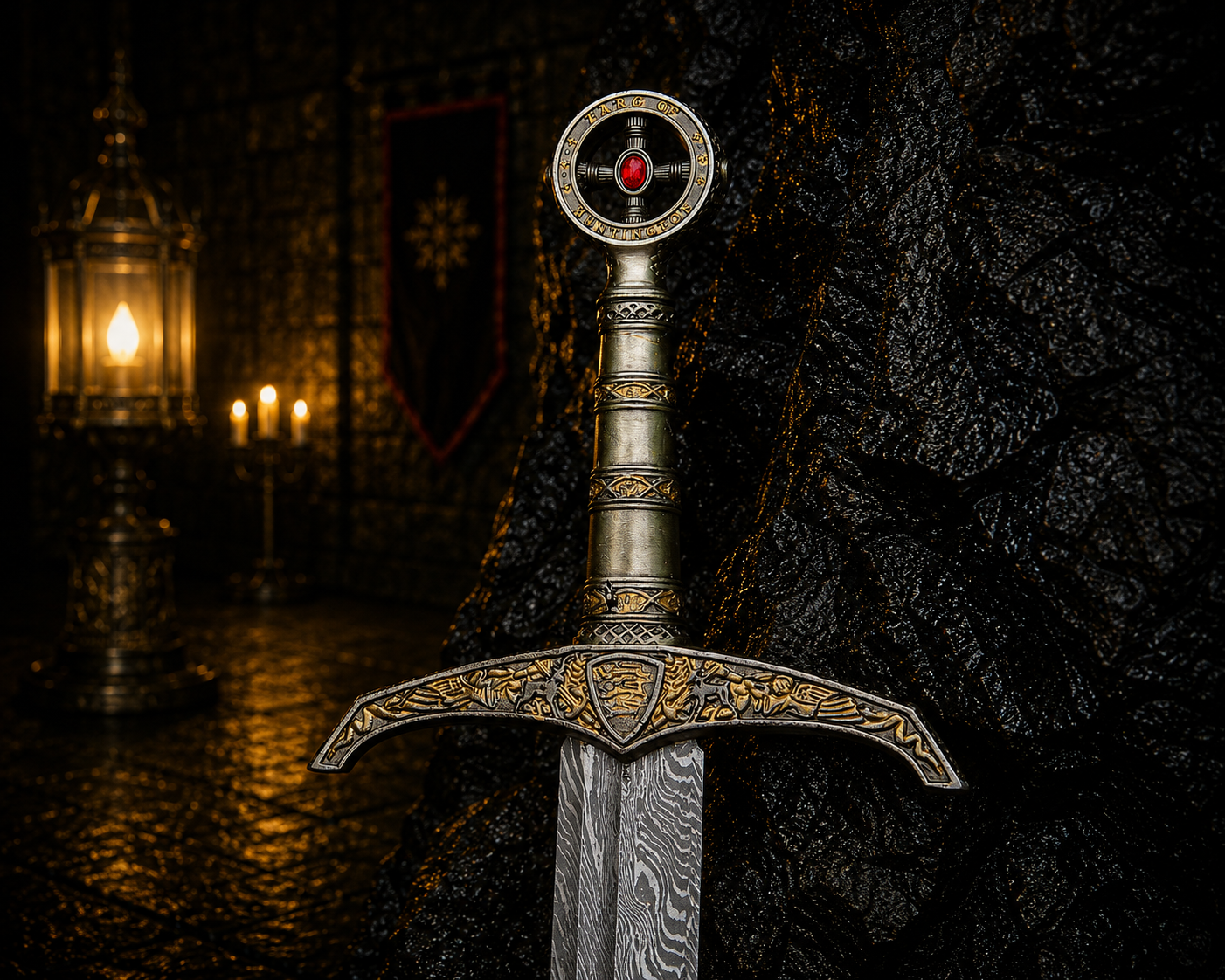 Sliverthorn Knight Sword Fantasy Sword with Engraved Blade, Medieval Decorative Sword for Display House warming gift