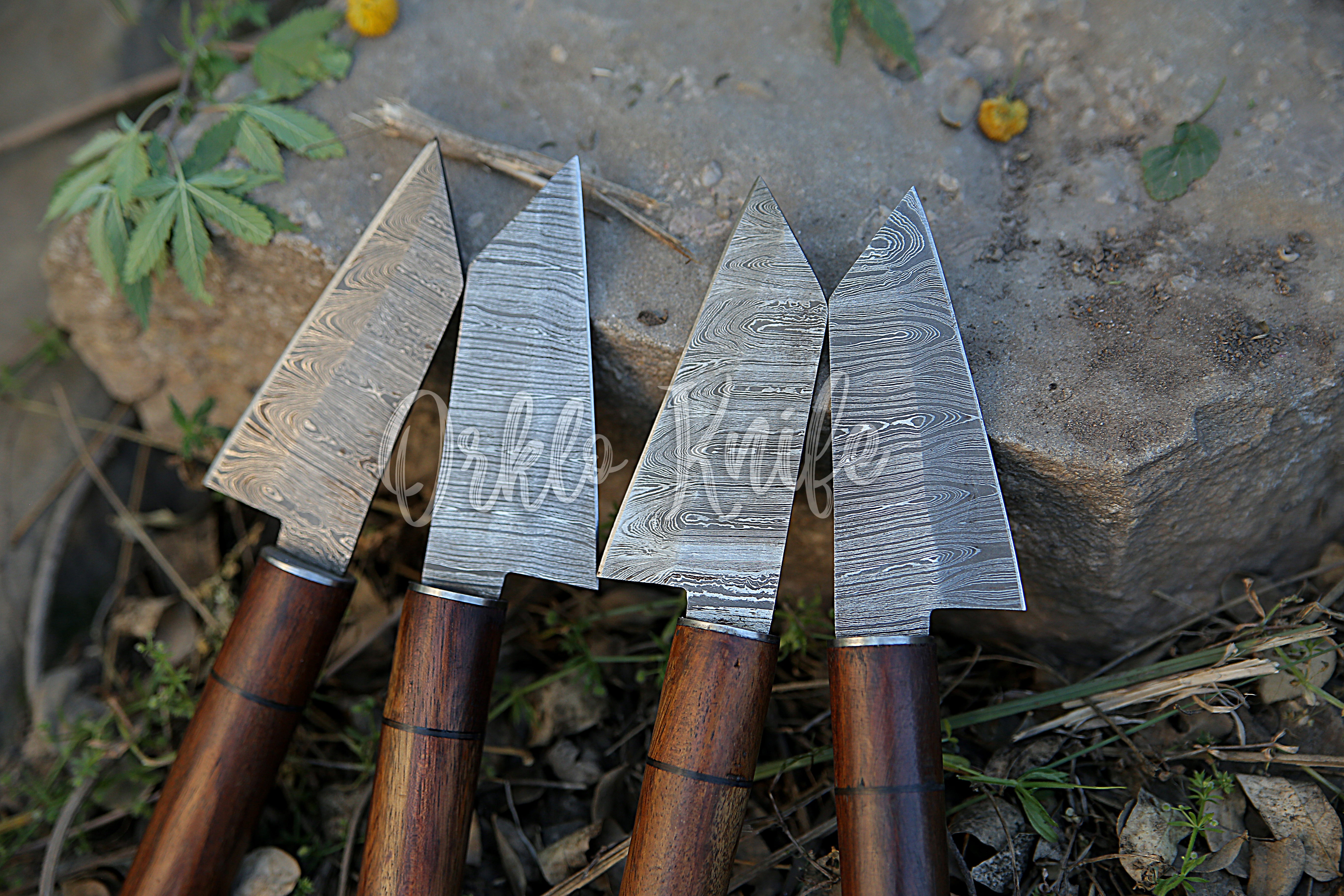 Damascus steak knives set of 4 PCS - Orkloknife