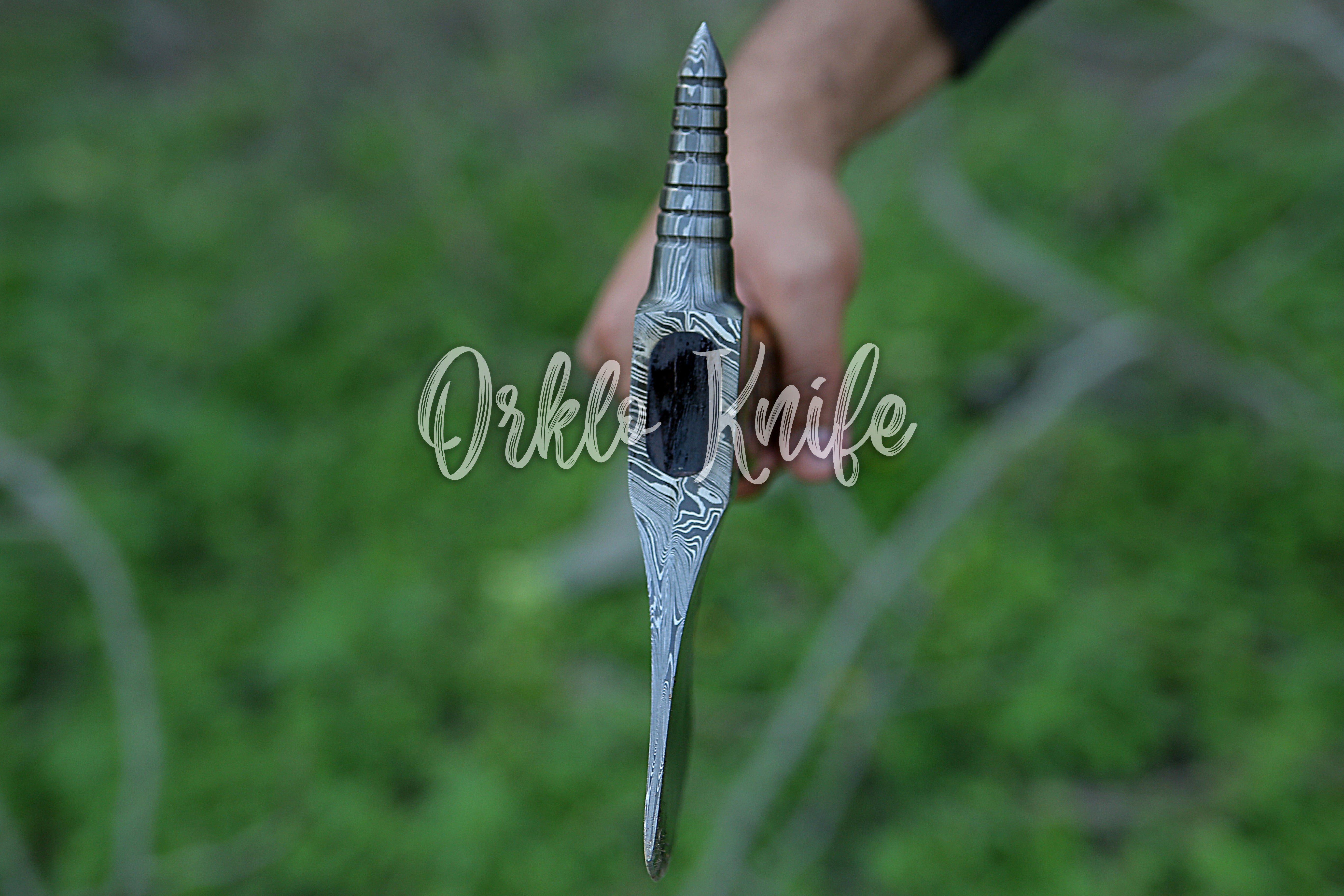 Handmade Damascus steel axe - Orkloknife