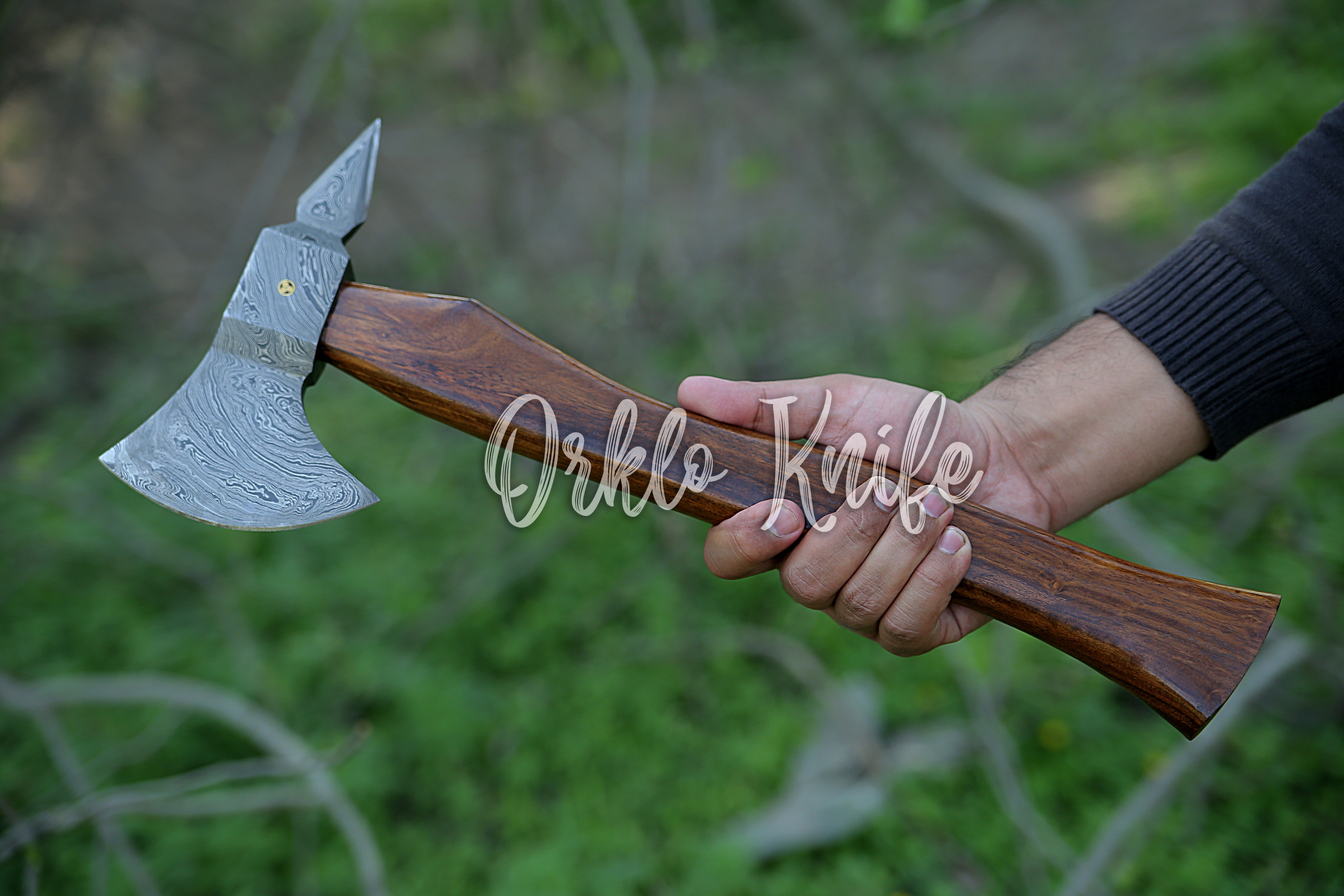 Handmade Axe with Pouch - Orkloknife