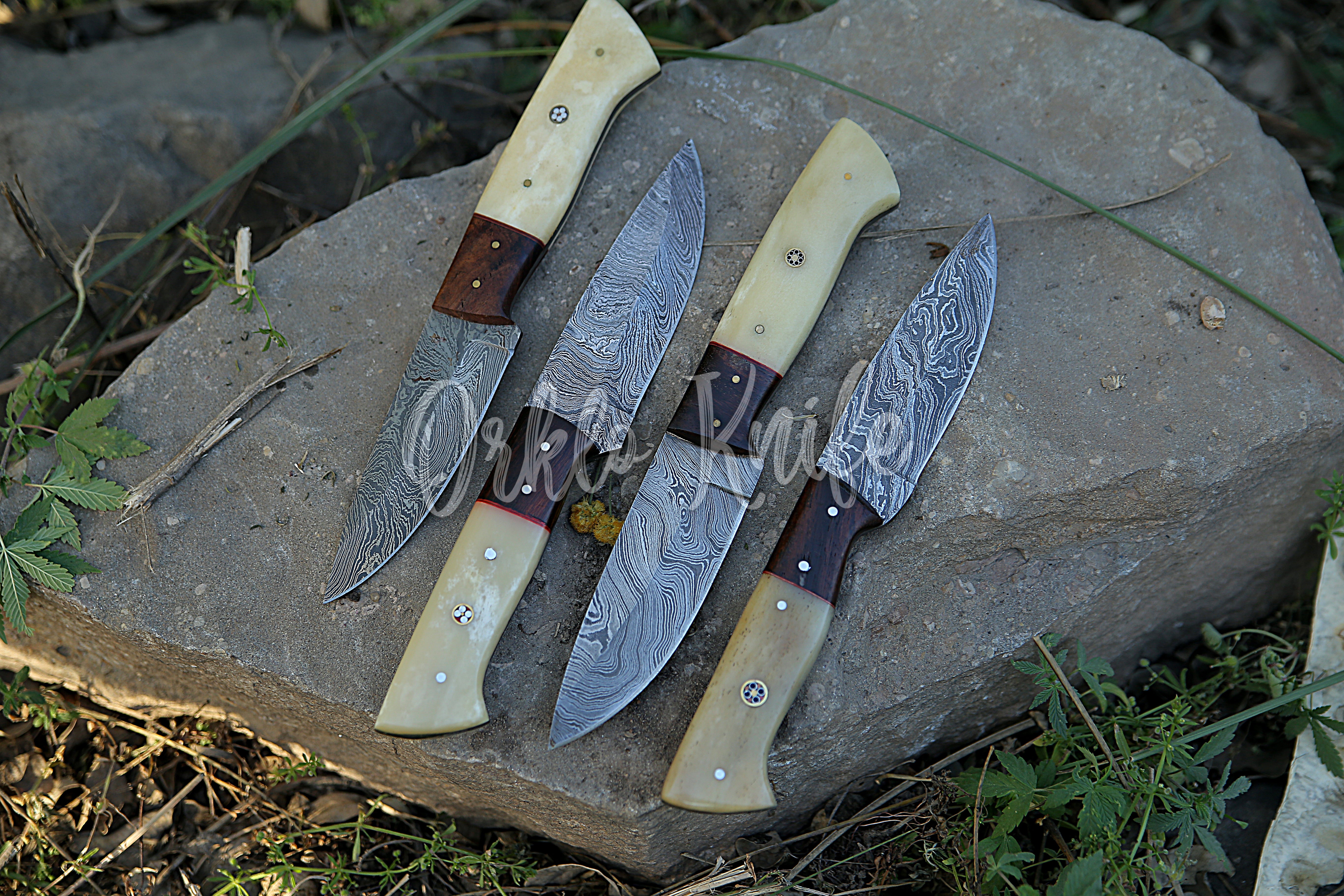 Damascus Steak knife set of 4 PCS - Orkloknife