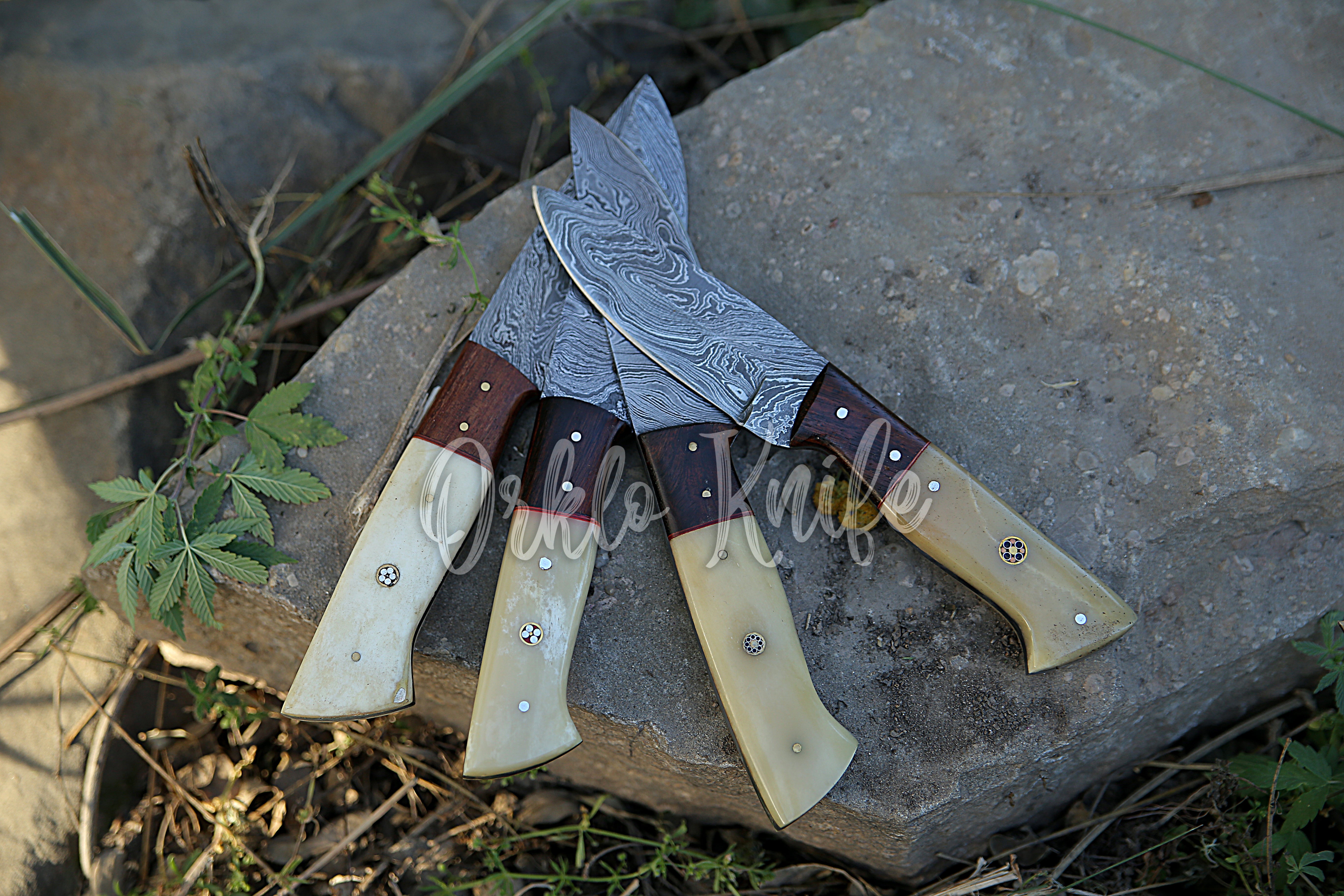 Damascus Steak knife set of 4 PCS - Orkloknife