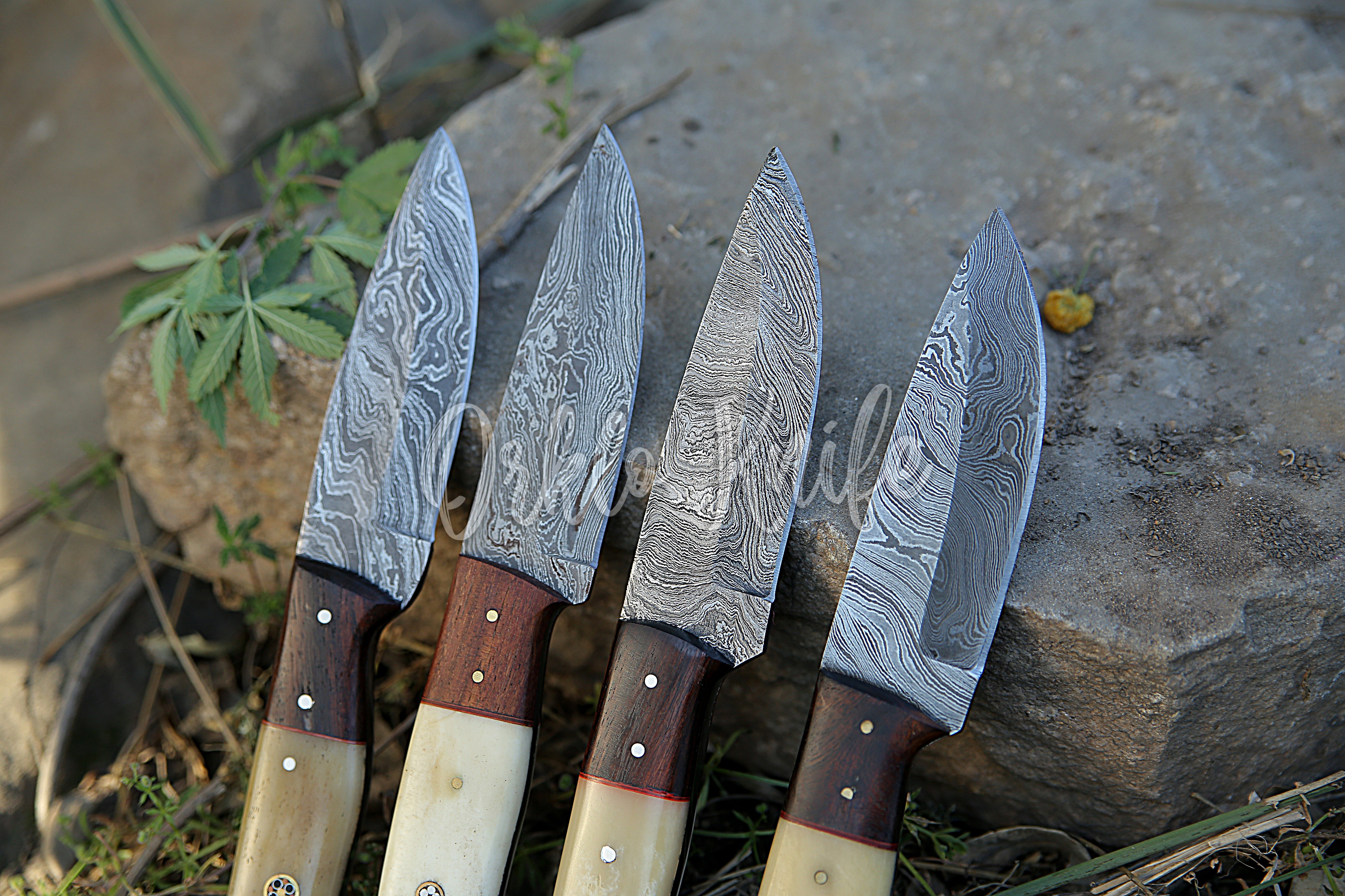 Damascus Steak knife set of 4 PCS - Orkloknife