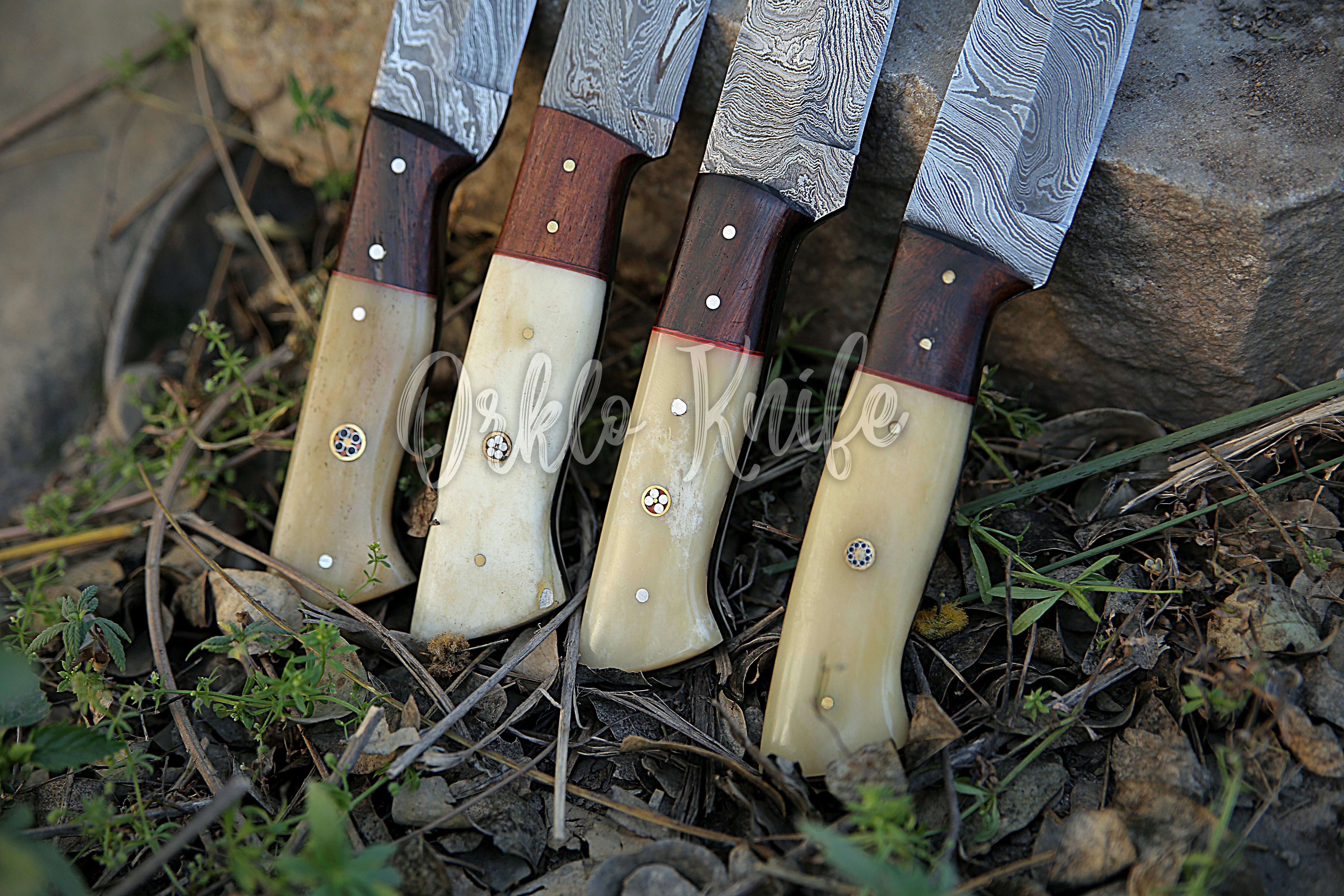 Damascus Steak knife set of 4 PCS - Orkloknife