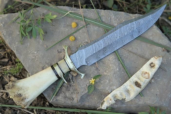 15 Hunting Knife With White Bone Handle, Best Bowie Knife for Sale