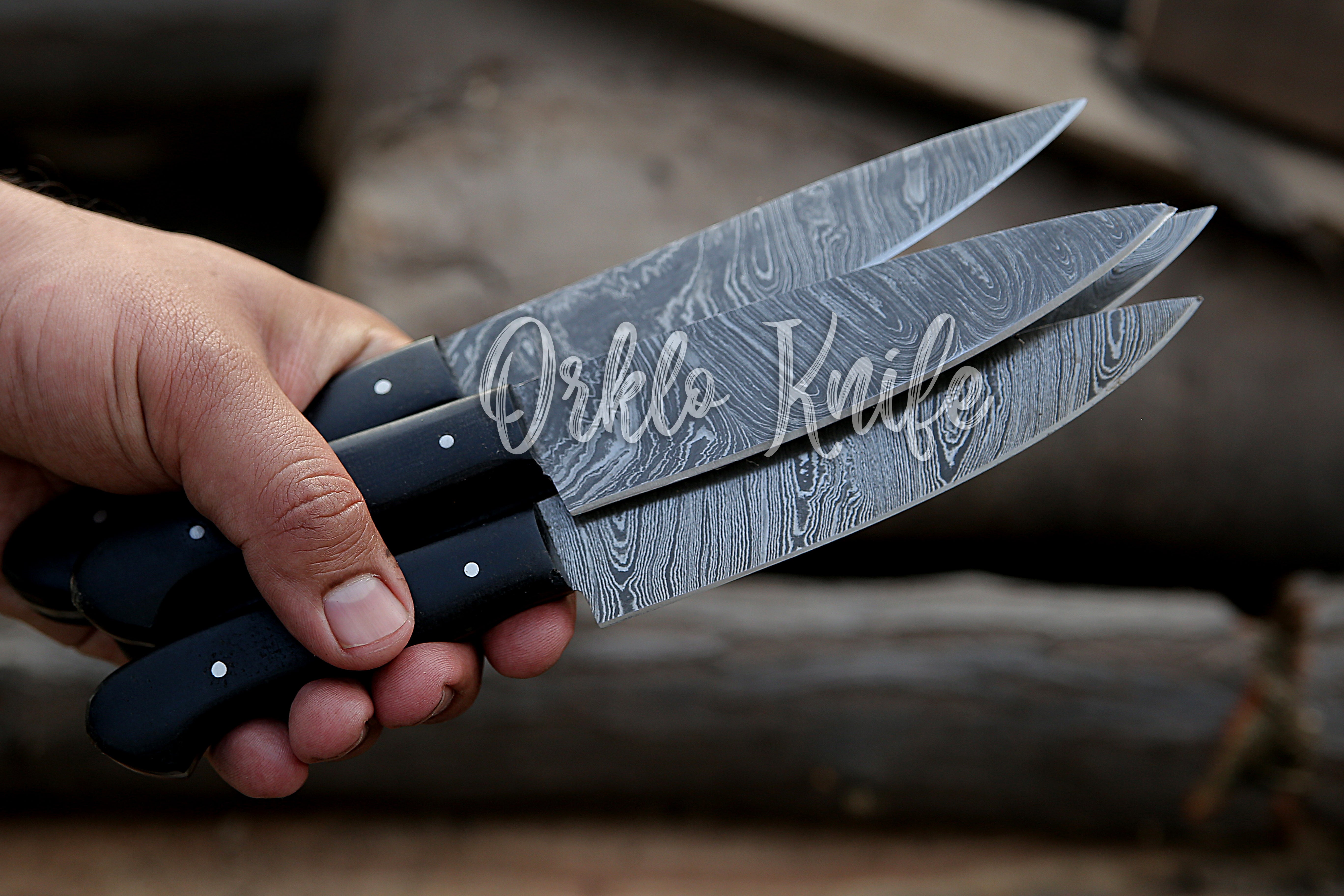 Damascus Steak knife set of 4 PCS - Orkloknife