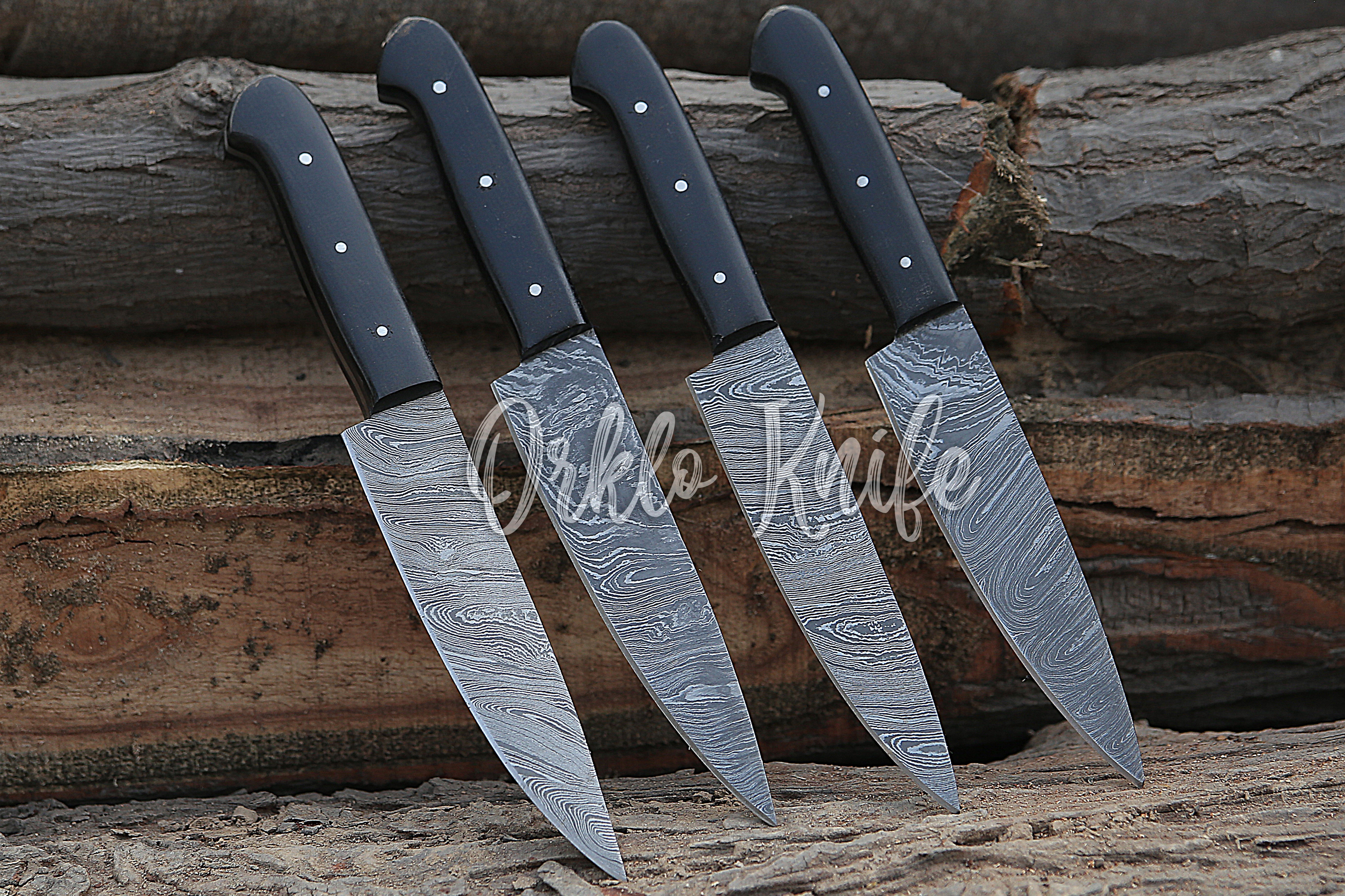 Damascus Steak knife set of 4 PCS - Orkloknife