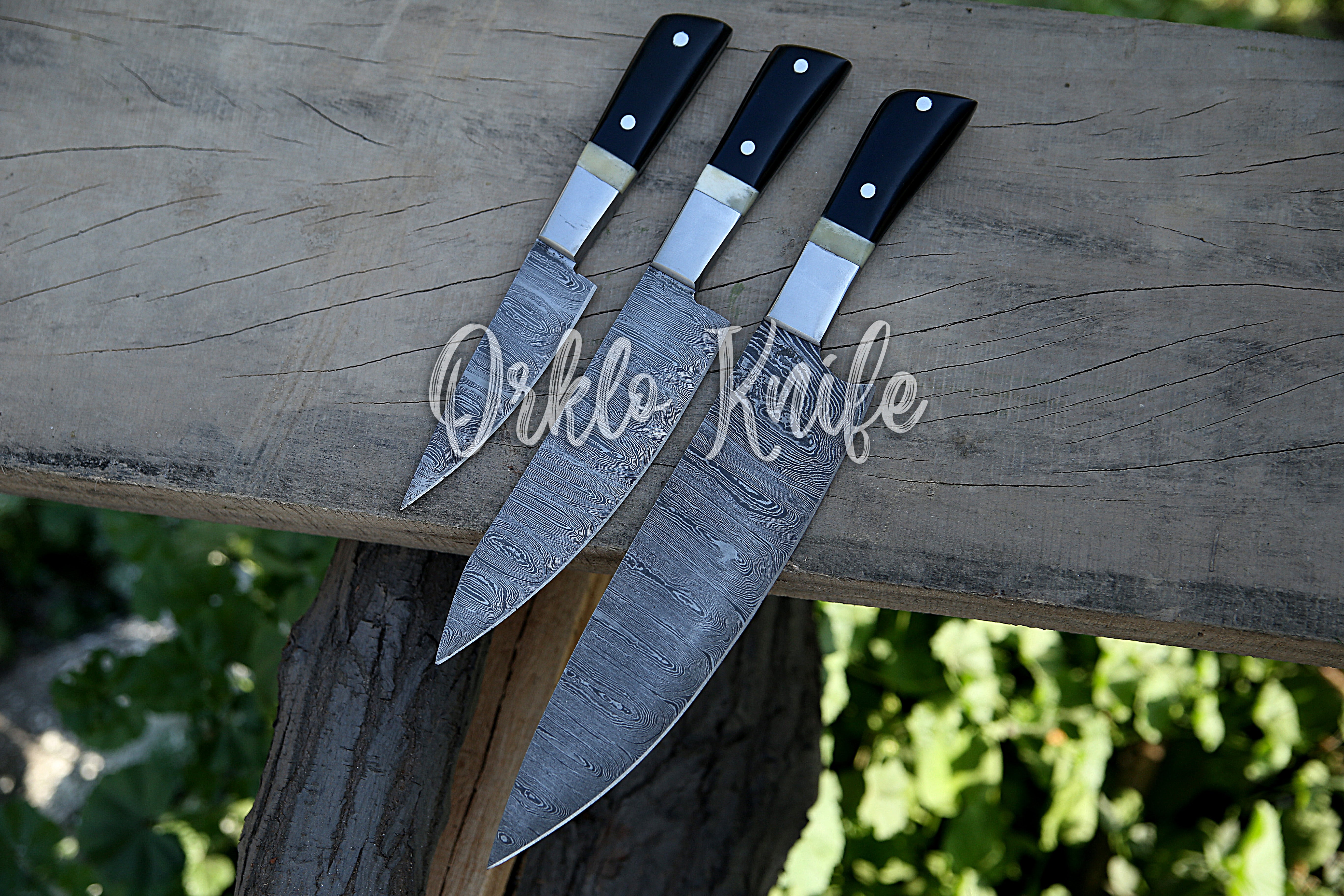 Damascus Chef knife set of 3 PCS - Orkloknife