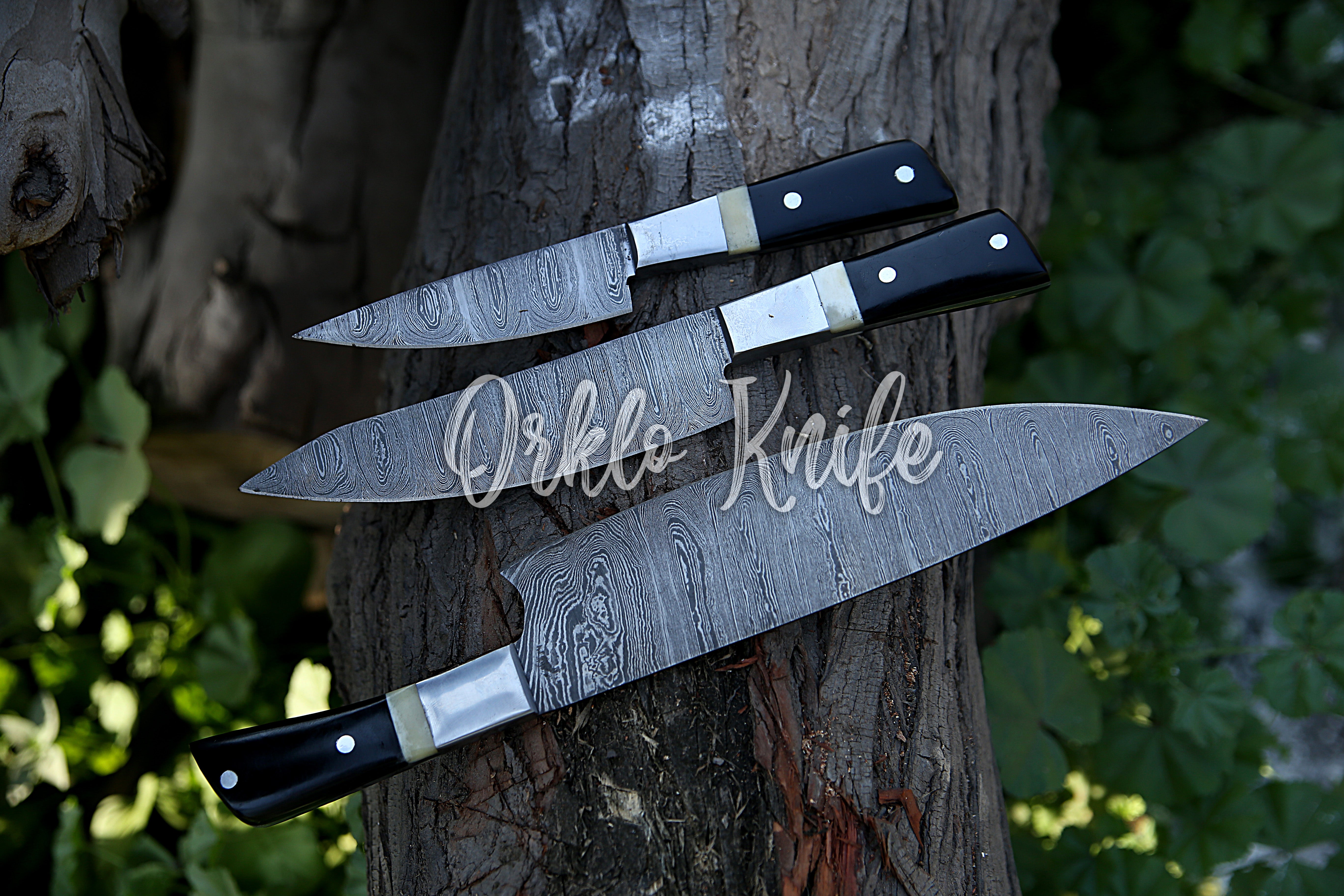 Damascus Chef knife set of 3 PCS - Orkloknife