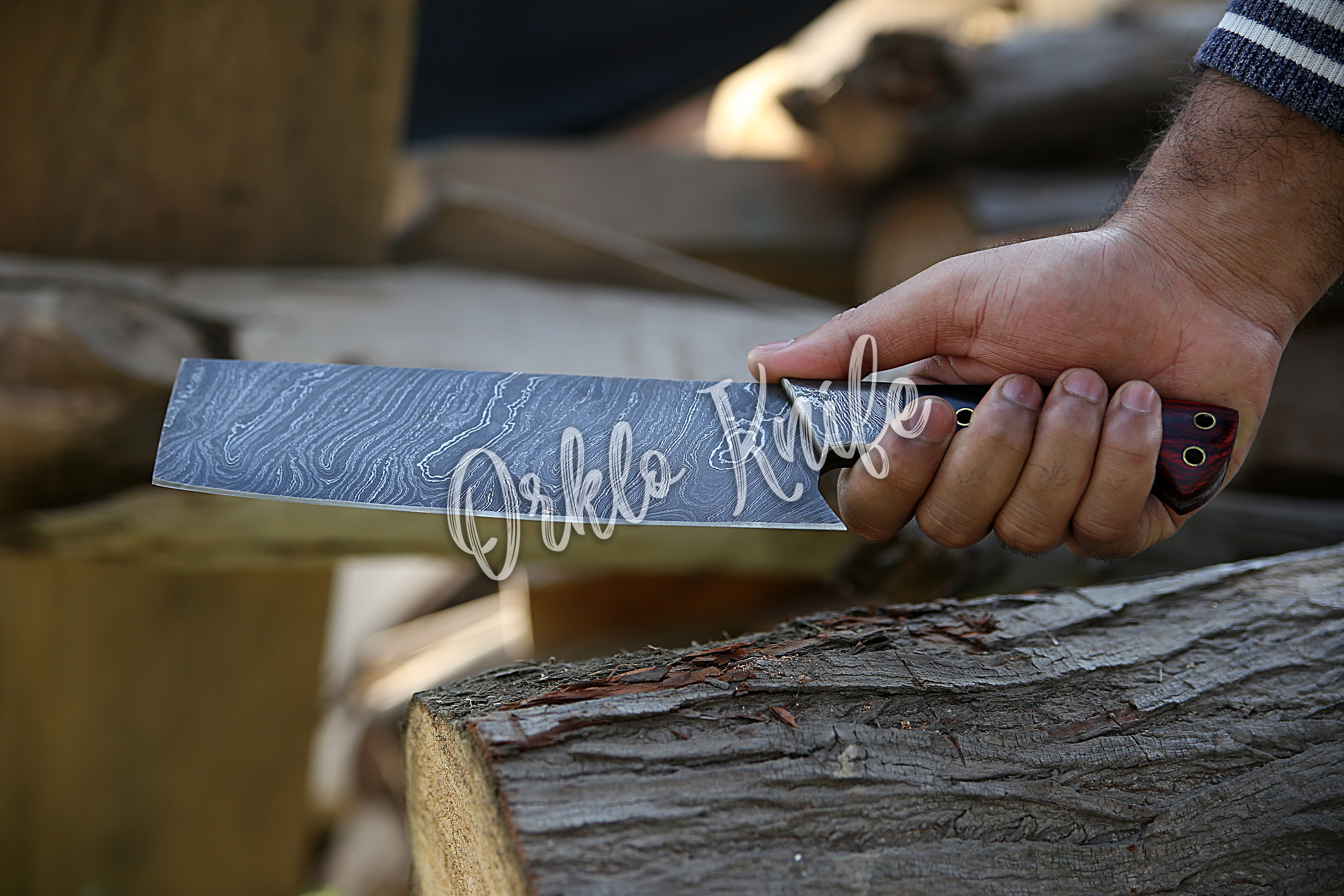 Damascus Cleaver /Chopper Knife - Orkloknife