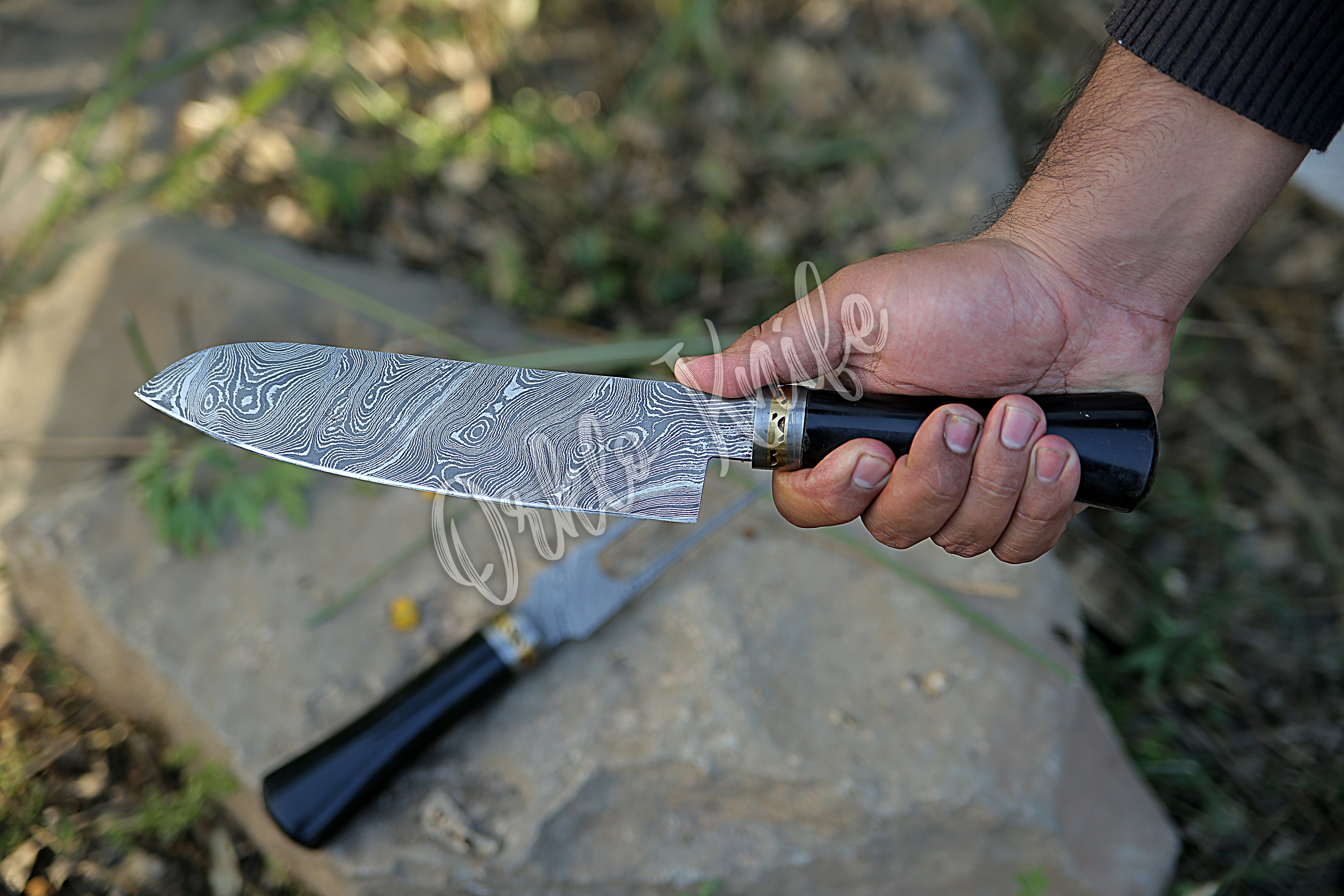 Damascus Fork & Knife BBQ Set of 2 - Orkloknife