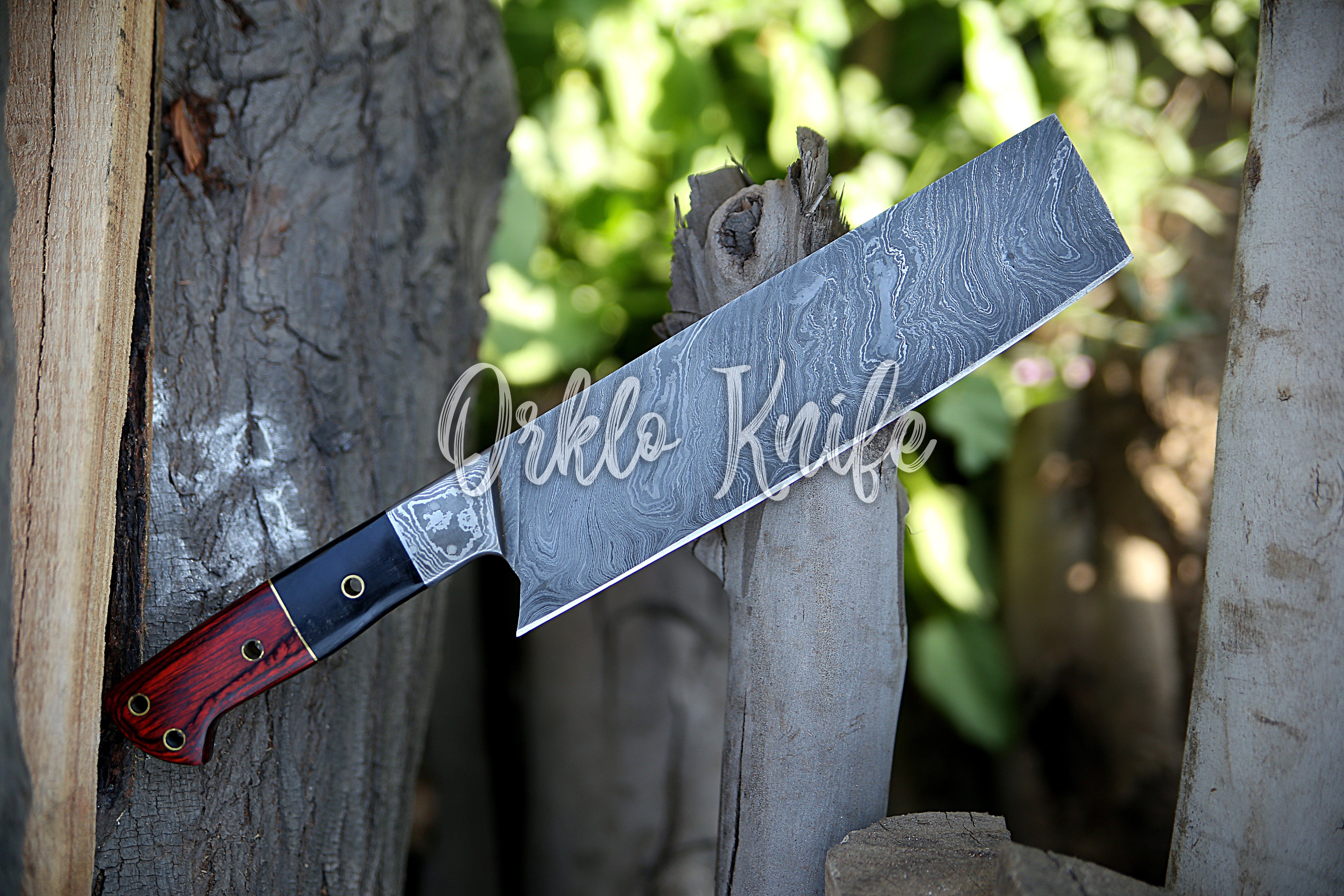 Damascus Cleaver /Chopper Knife - Orkloknife