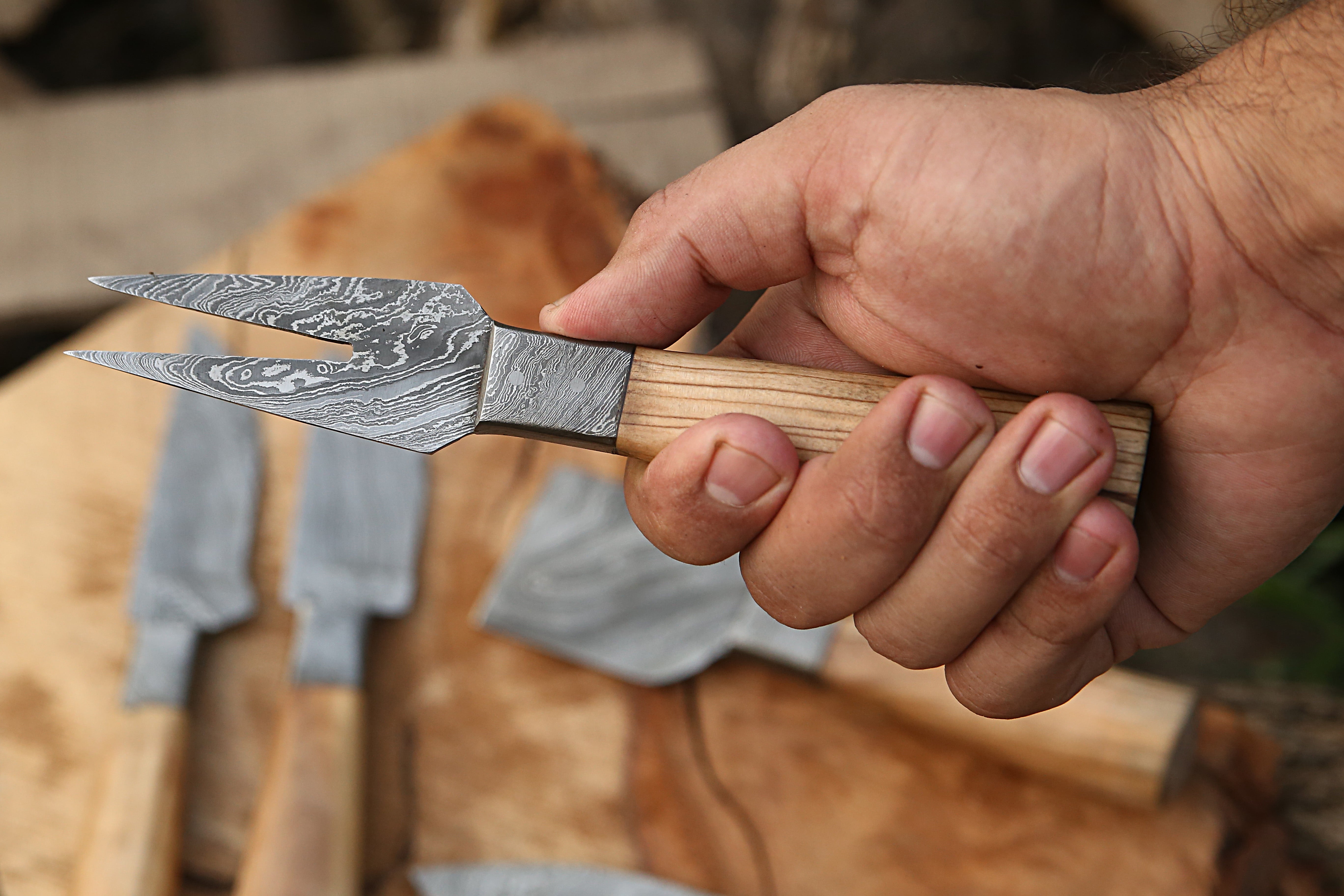 Artisan Cheese Knife Set Hand-Forged Blades with Wood Handles