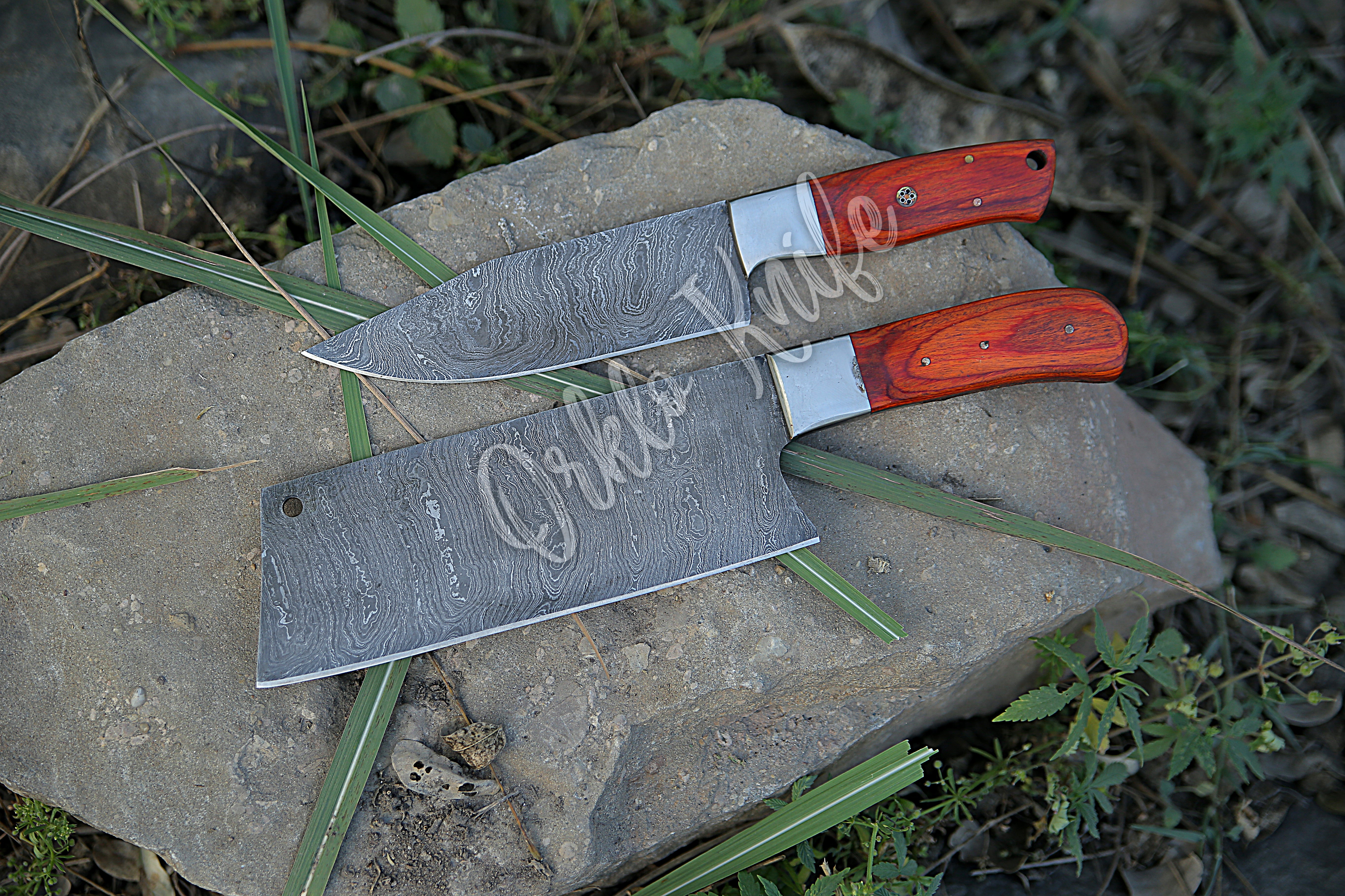 Damascus Chef knife set of 2 PCS - Orkloknife