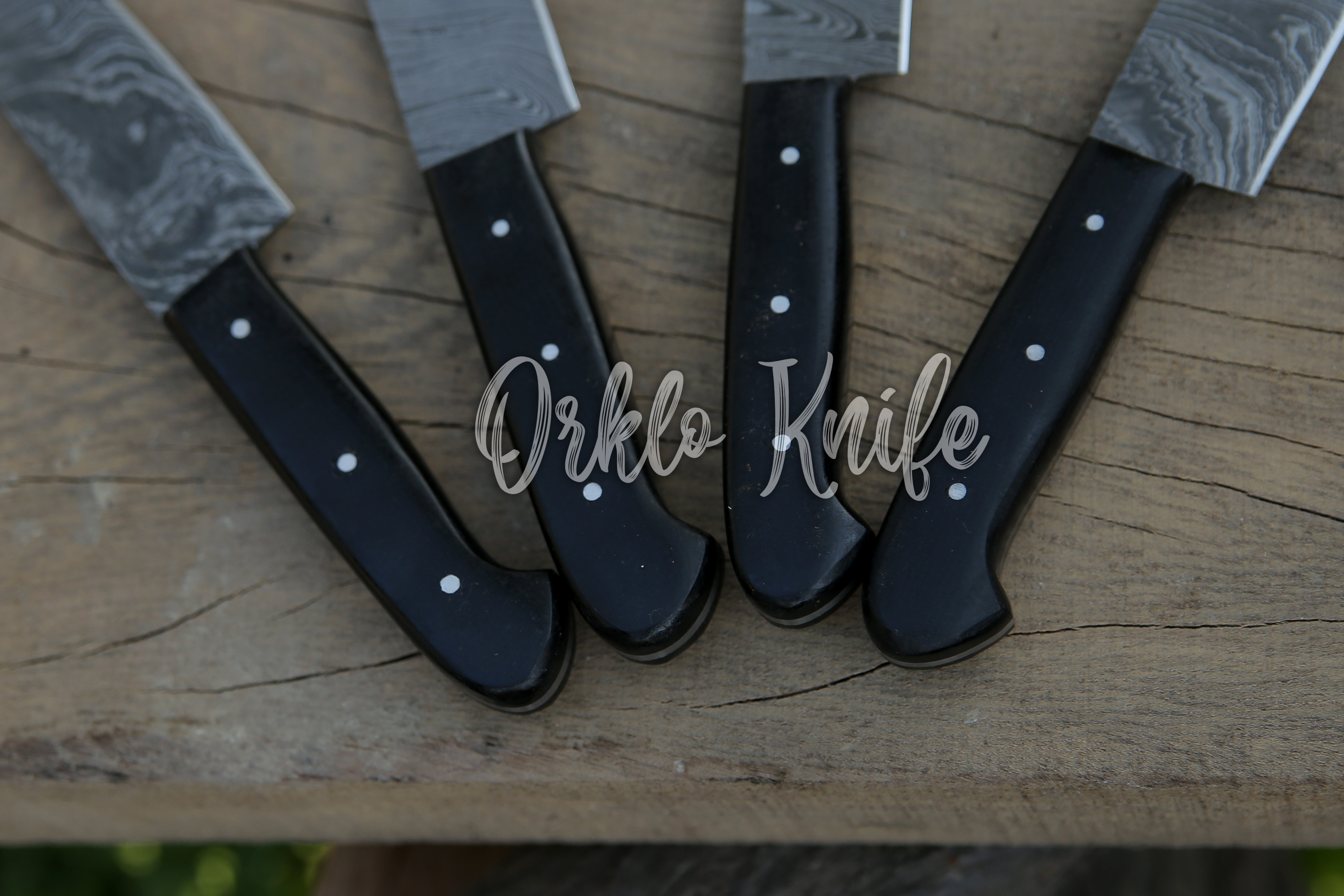 Damascus Steak knife set of 4 PCS - Orkloknife