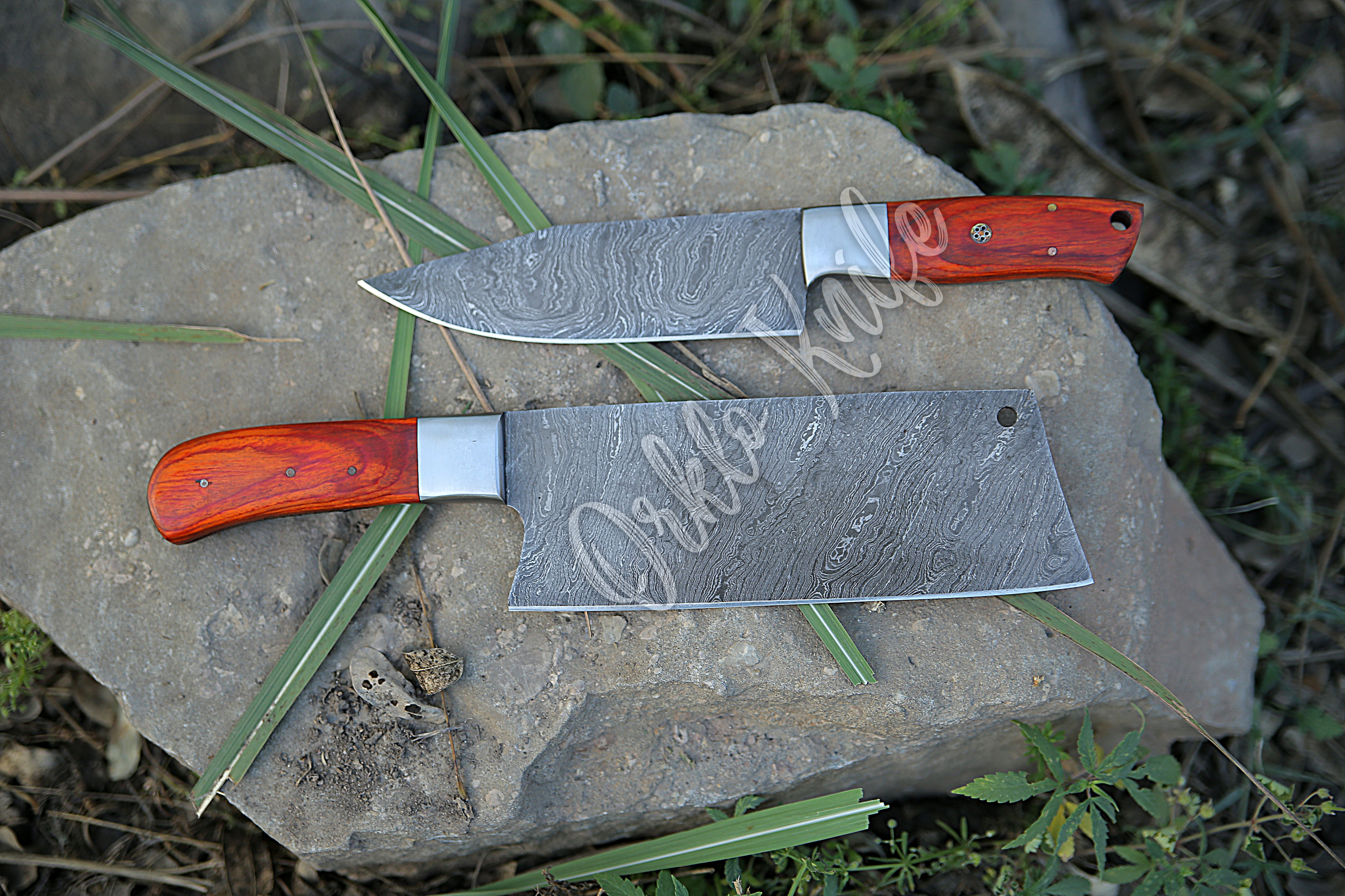 Damascus Chef knife set of 2 PCS - Orkloknife