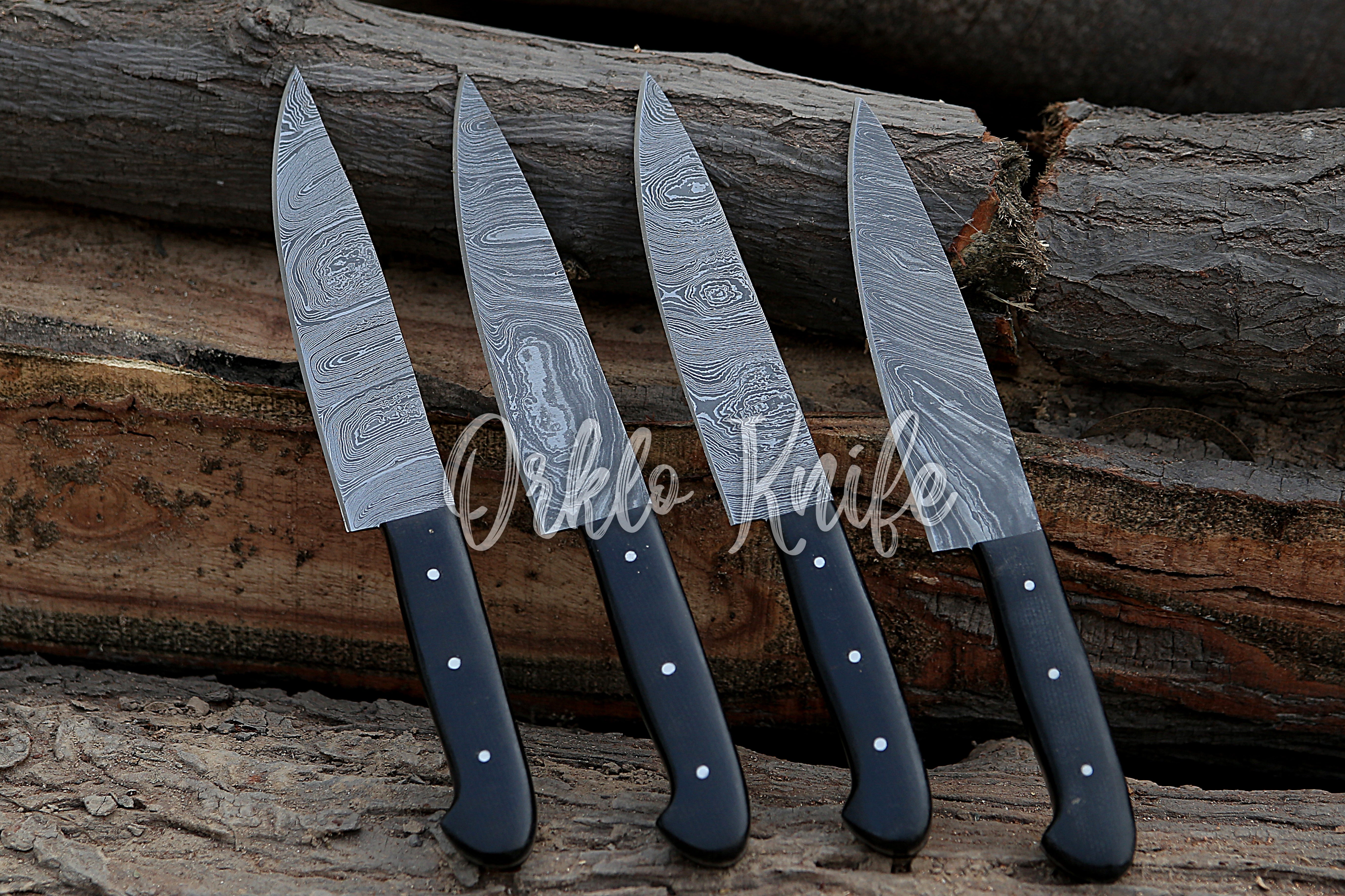 Damascus Steak knife set of 4 PCS - Orkloknife