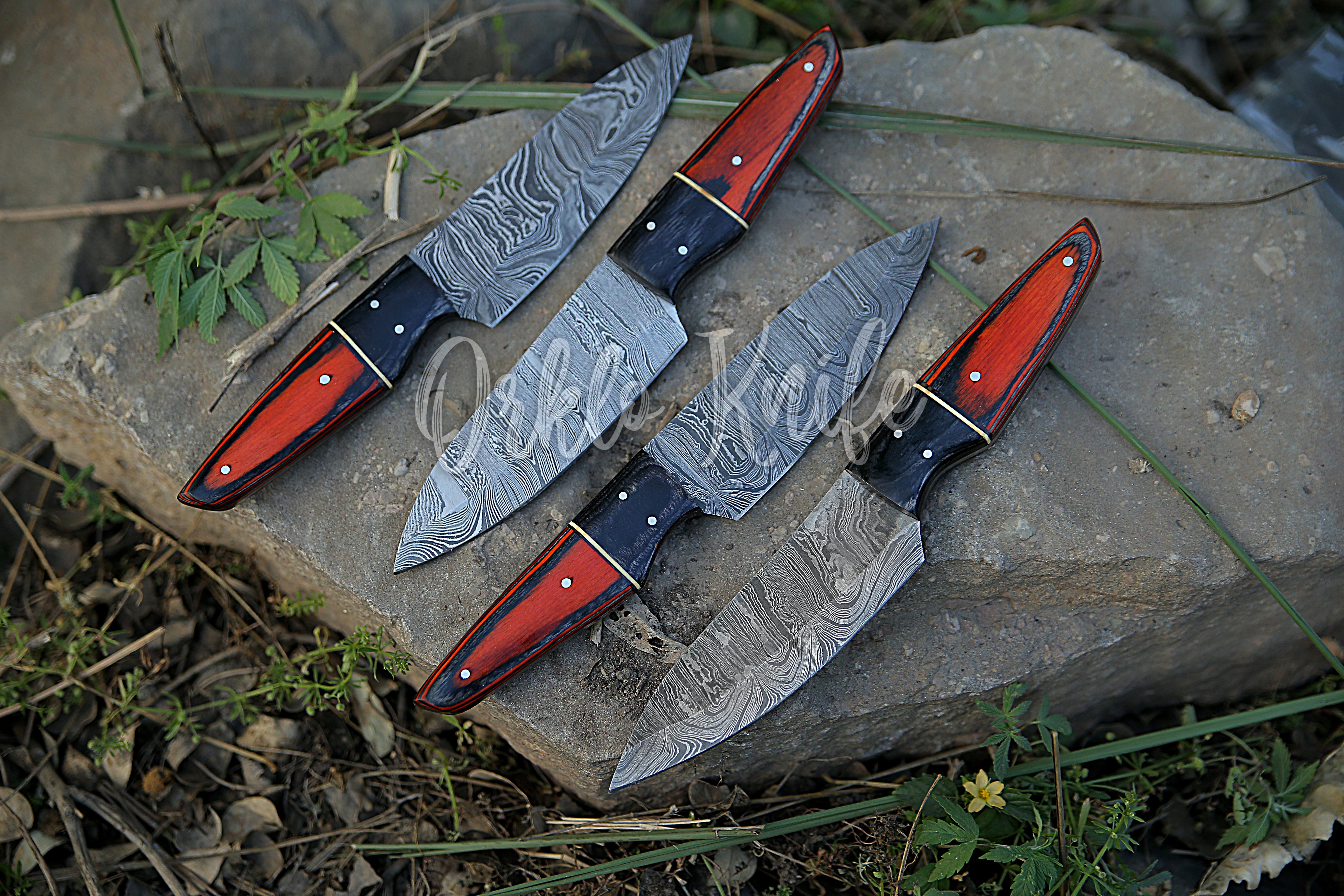 Damascus steak knife set of 4 - Orkloknife