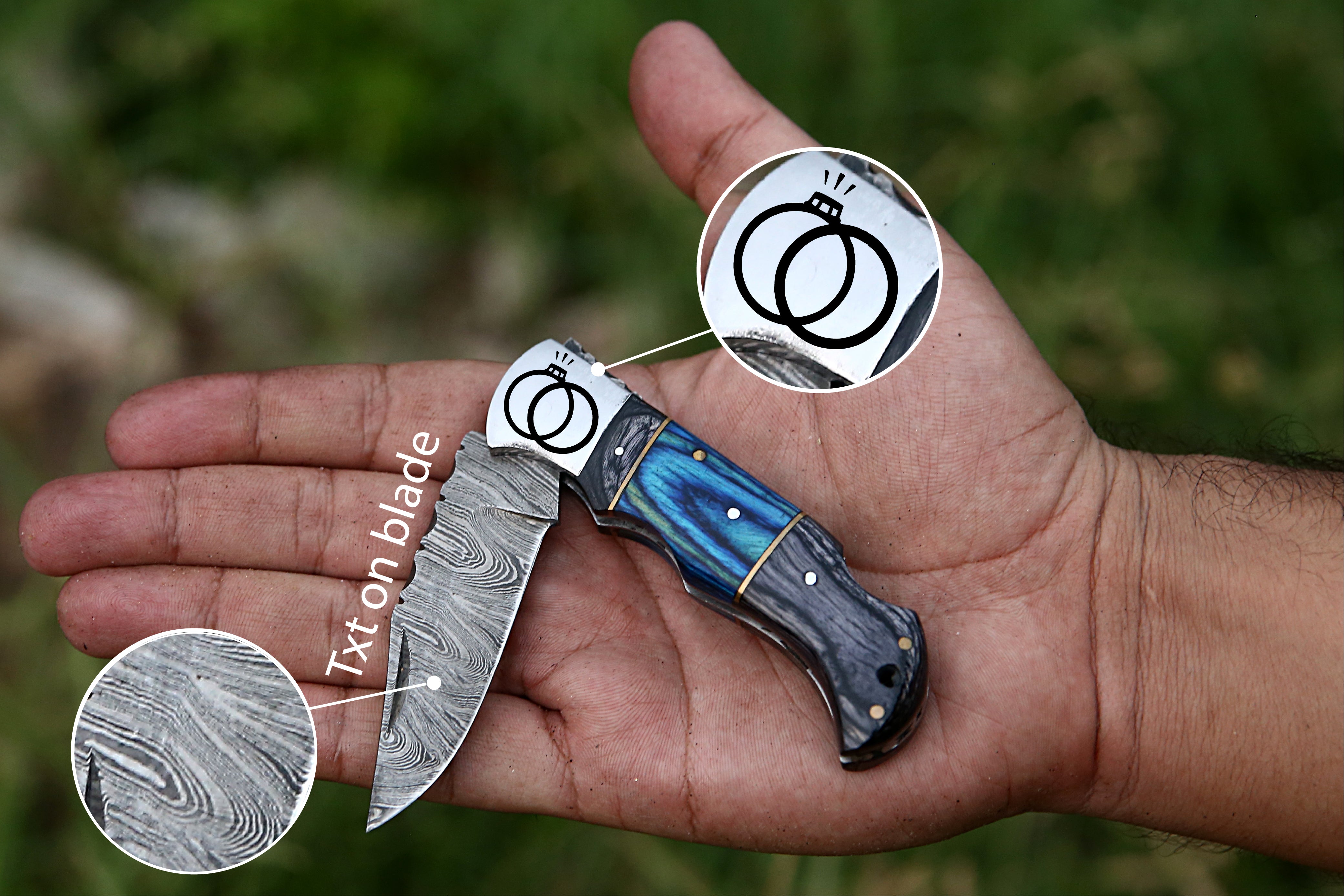 Hand Forged Damascus Steel Folding