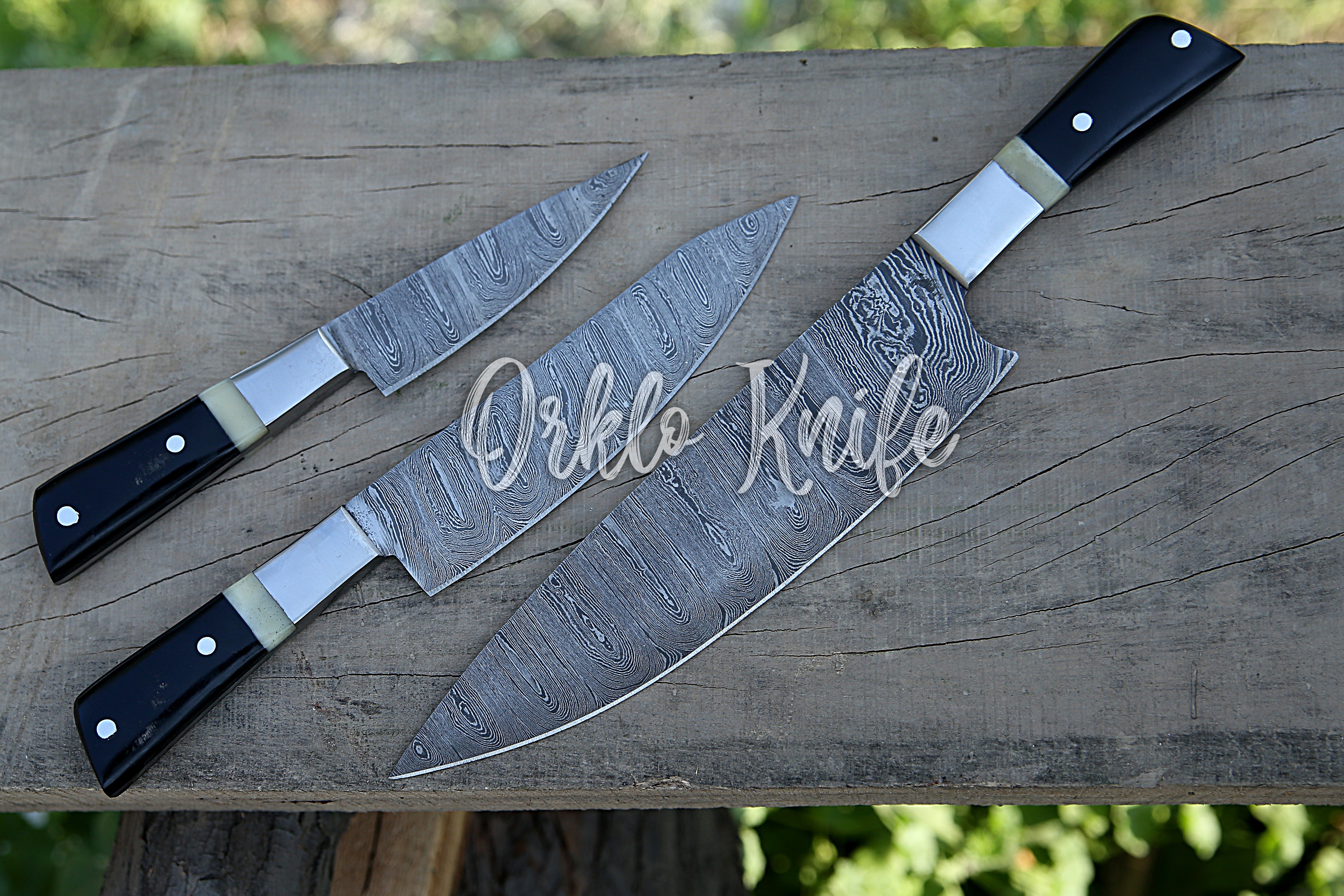 Damascus Chef knife set of 3 PCS - Orkloknife