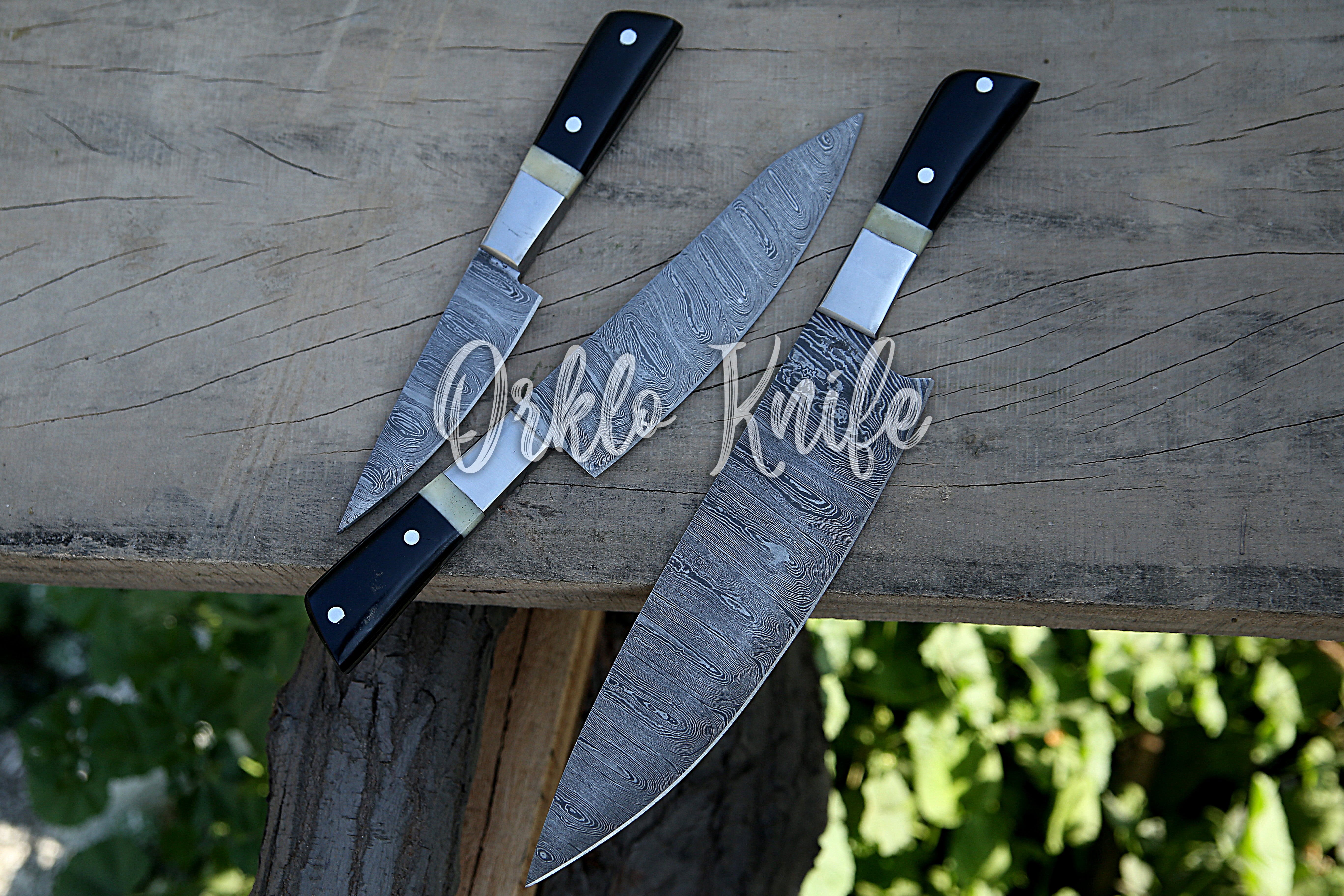 Damascus Chef knife set of 3 PCS - Orkloknife