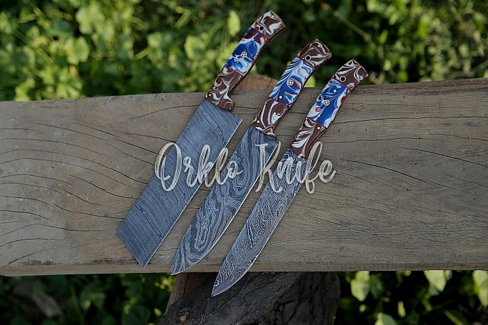 chef knife set with roll