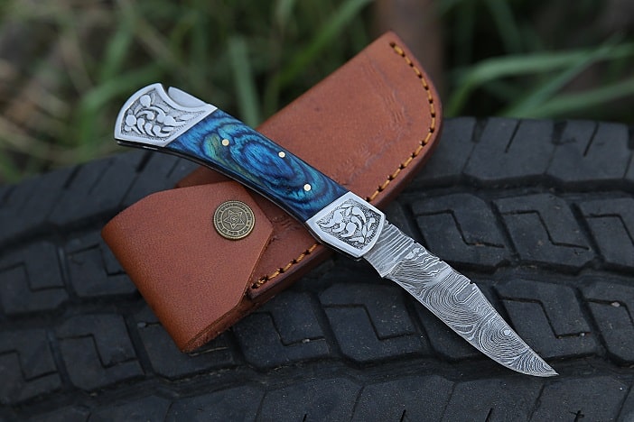 3inch fruit knife with leather sheath