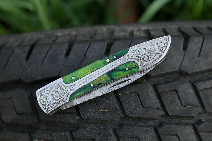 kershaw damascus pocket knife