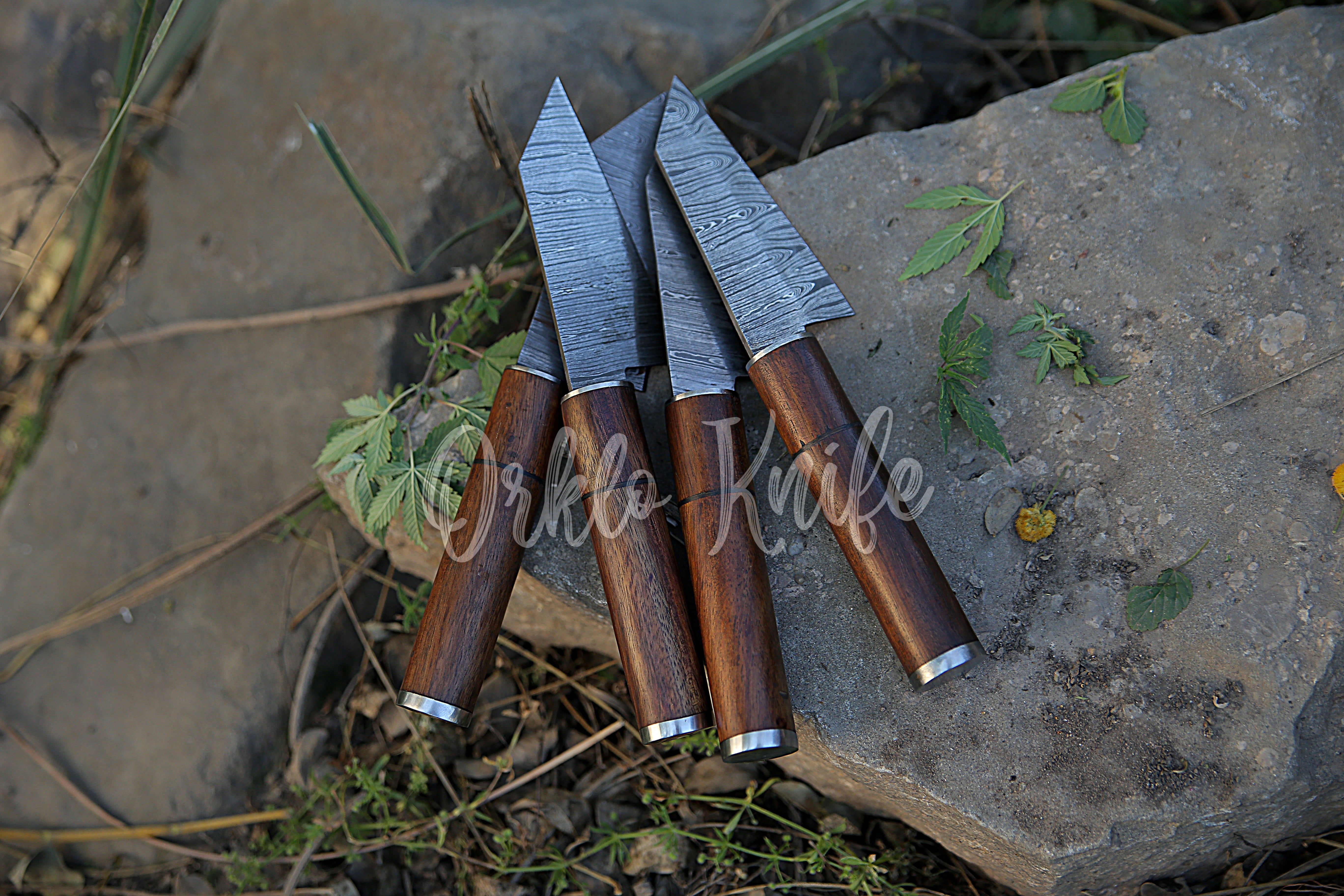 Damascus steak knives set of 4 PCS - Orkloknife
