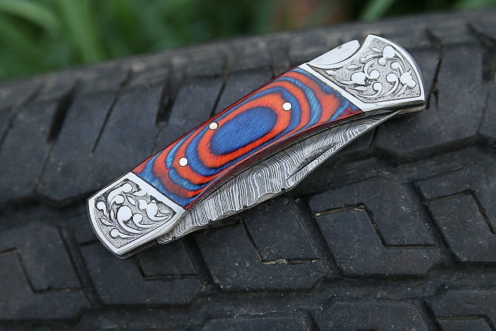 multi colored knives