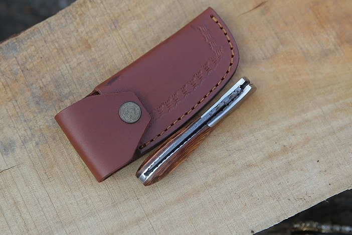 multi colored wood handle knife