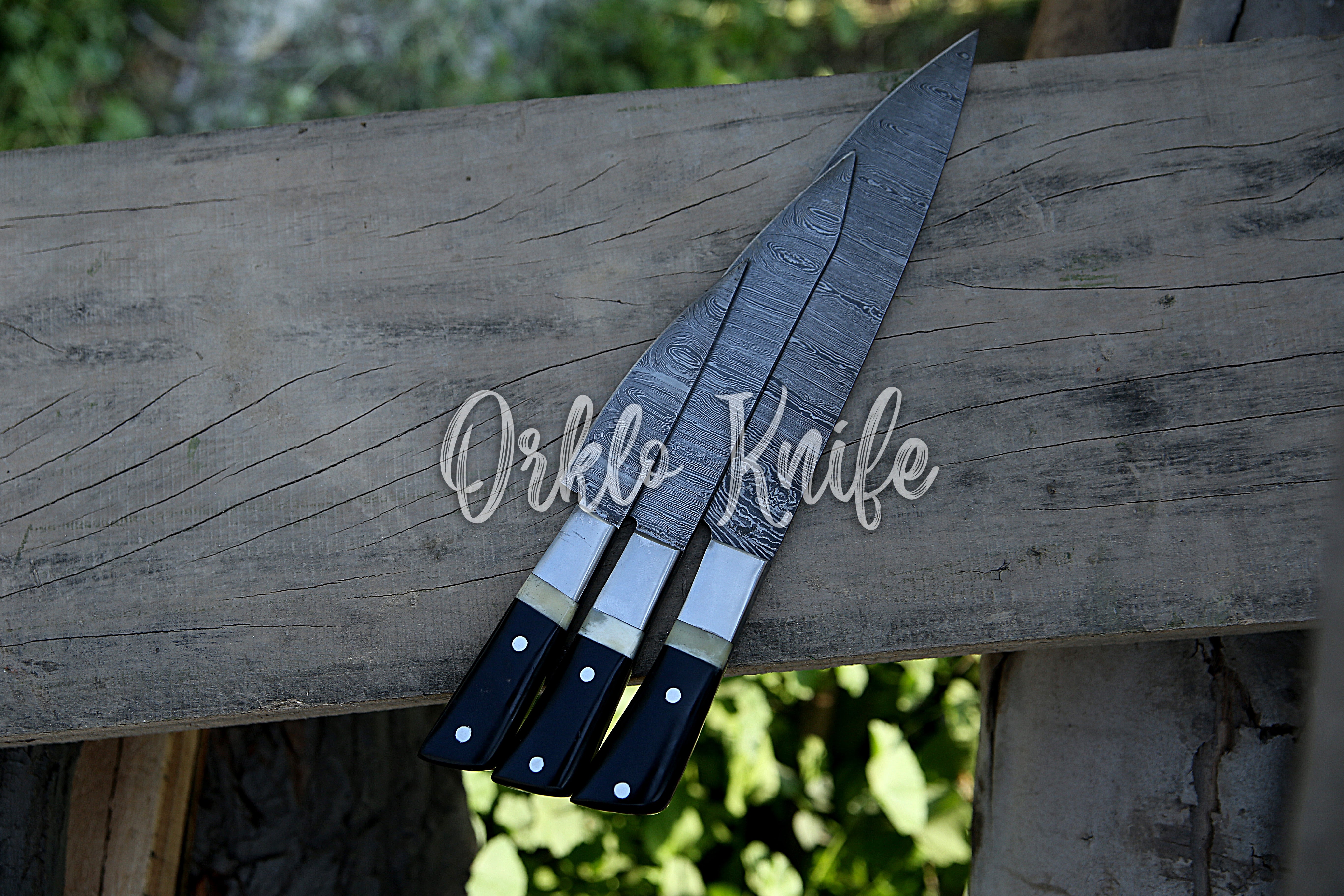 Damascus Chef knife set of 3 PCS - Orkloknife
