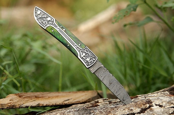 real damascus pocket knife