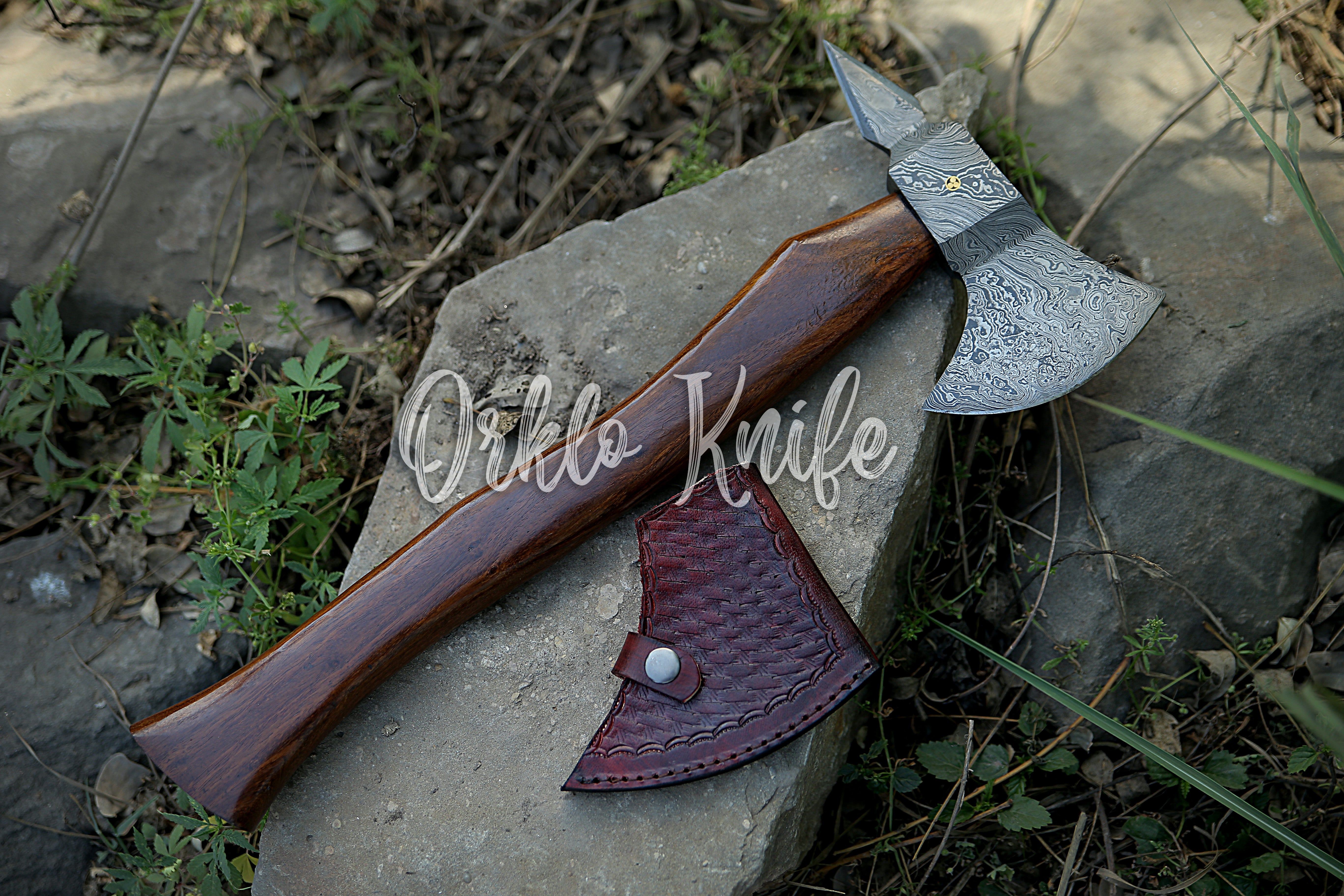 Handmade Axe with Pouch - Orkloknife