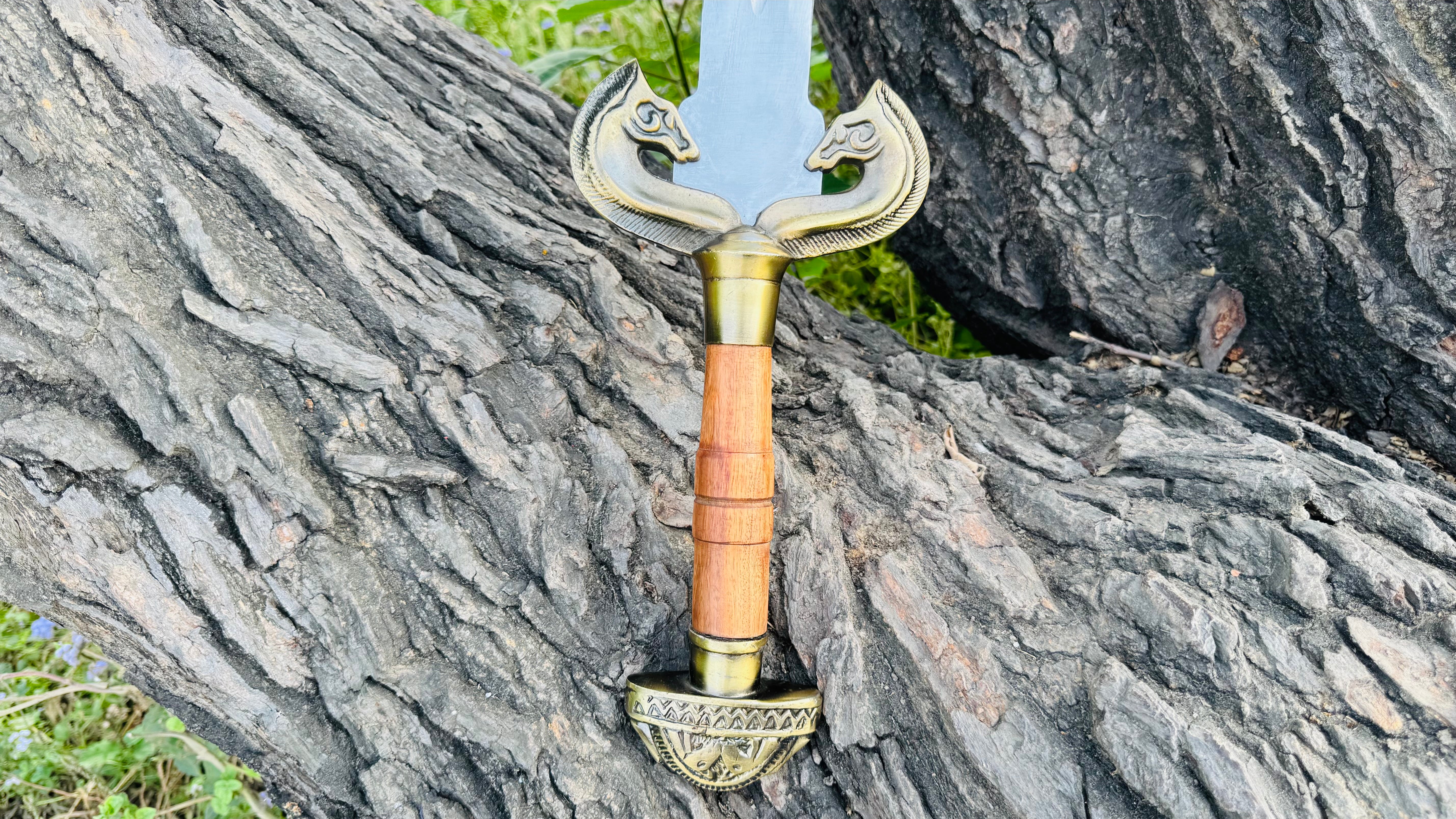 Handmade Stainless Steel Spatha Sword Fantasy Sword with Wooden Handle, Medieval Decorative Sword for Display House warming gift Halloween gift