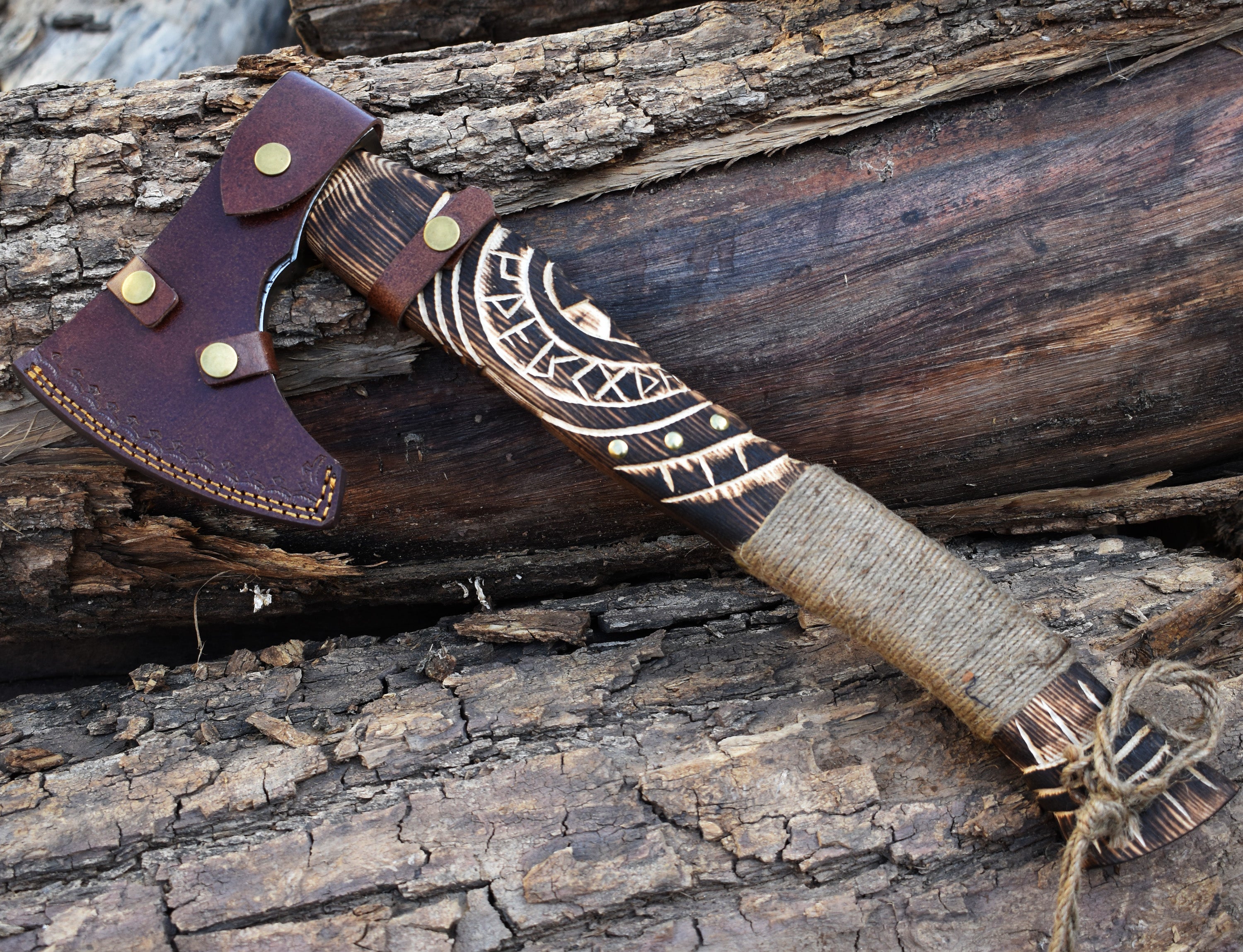 Custom Viking axe handcrafted from high-carbon steel with Norse designs. Perfect for gifting, display, cosplay, or outdoor use.