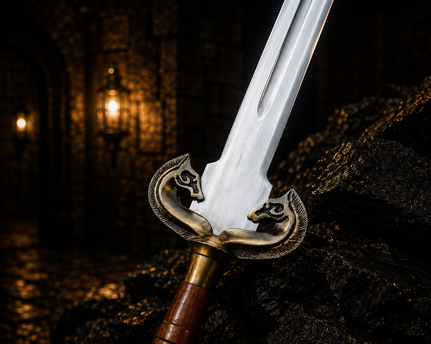 Handmade Stainless Steel Spatha Sword Fantasy Sword with Wooden Handle, Medieval Decorative Sword for Display House warming gift Halloween gift