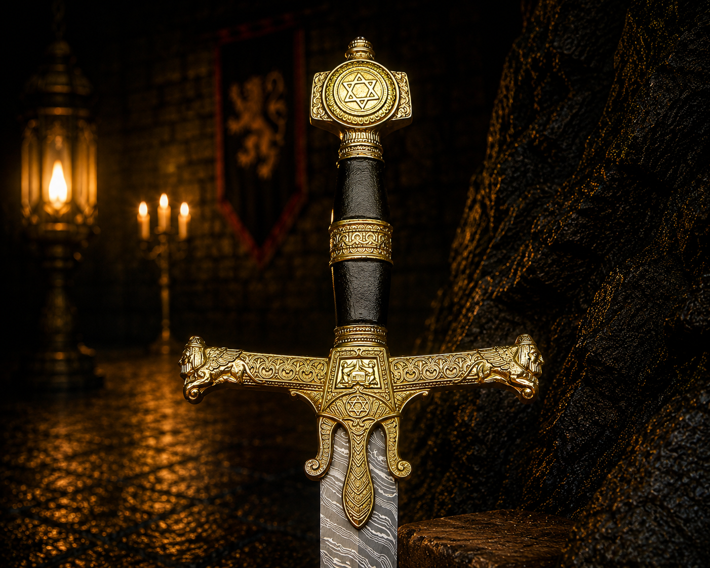 Handmade Forged Great Sword Engraved Blade, Medieval Decorative Damascus Sword for Display Halloween Christmas gift
