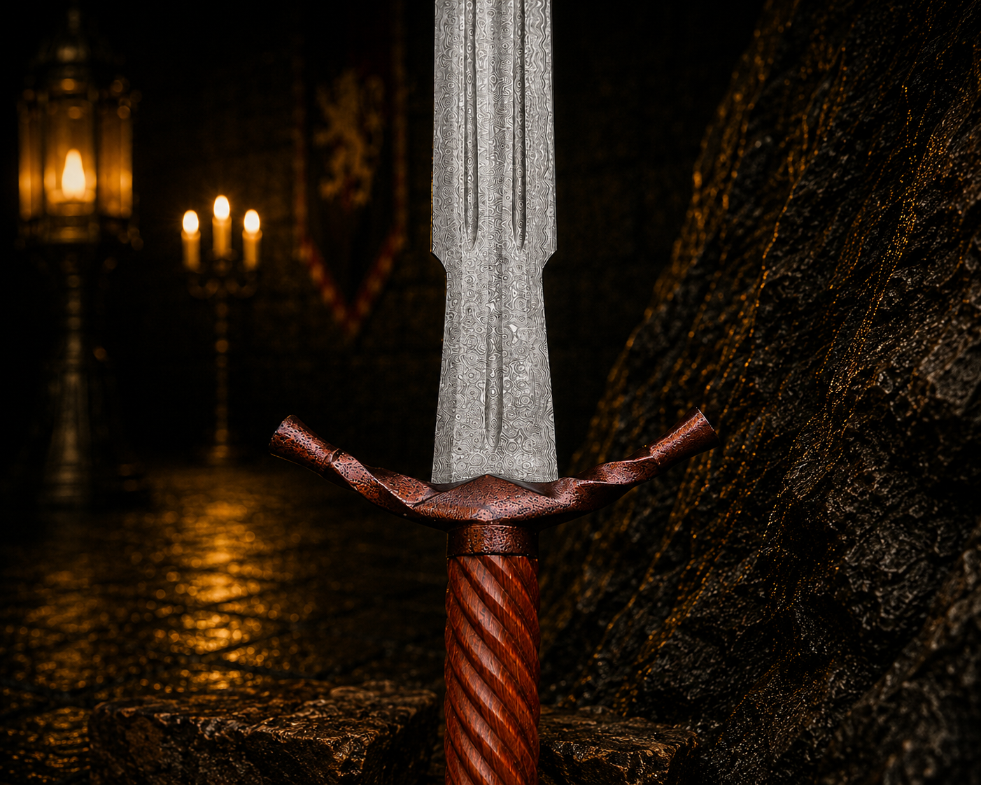 Handmade Forged Relic Witcher Sword Engraved Blade, Medieval Decorative Damascus Sword for Display Halloween Christmas gift