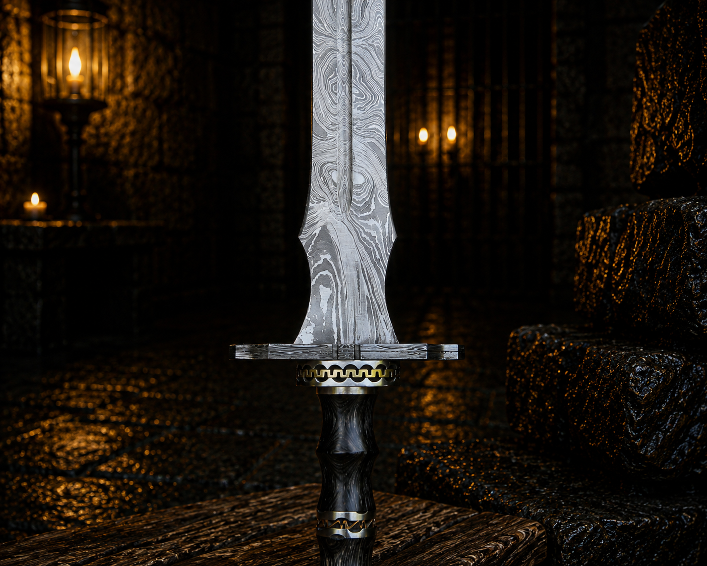 Handmade Raven mark Long Sword Fantasy Sword with Engraved Blade, Medieval Decorative Sword for Display Halloween Gift for Dad