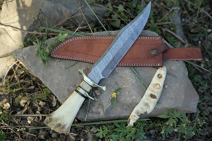 Vintage Handmade Mexican Hunting Knife, Bone Handle Handmade Hunting Knife,  FREE SHIPPING 