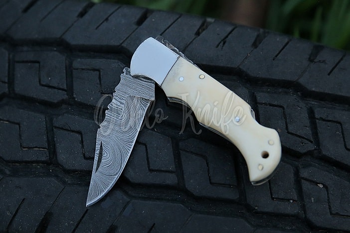 White Bone Handle Pocket Knife for Sale