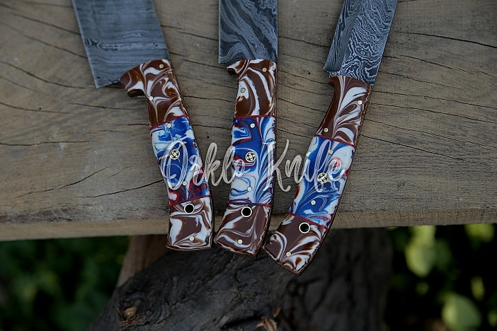 3 PCS Fancy kitchen knives set with leather bag